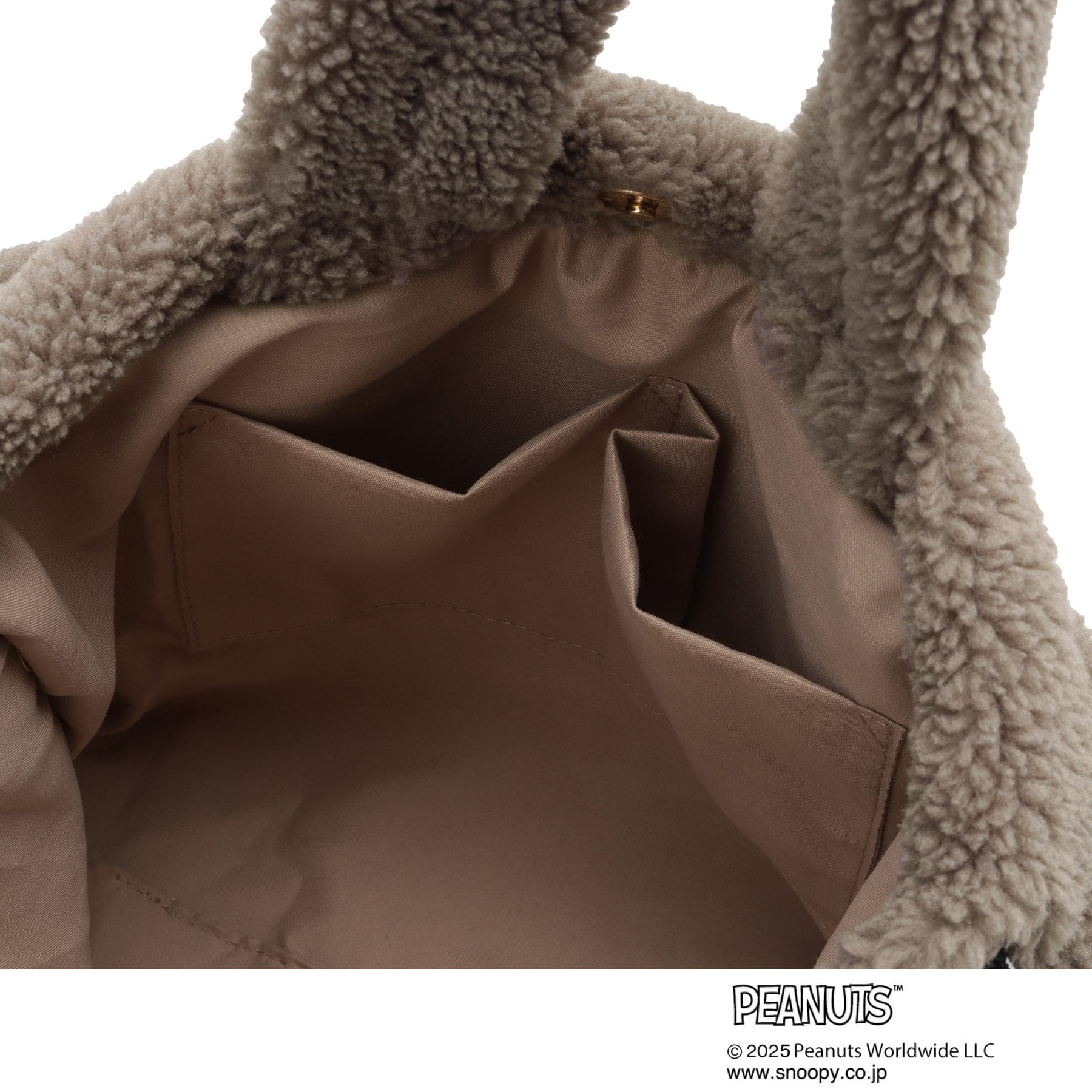 グローブ grove 【PEANUTS】ボア巾着トート （チャコールグレー(014)） チャコールグレー(014)