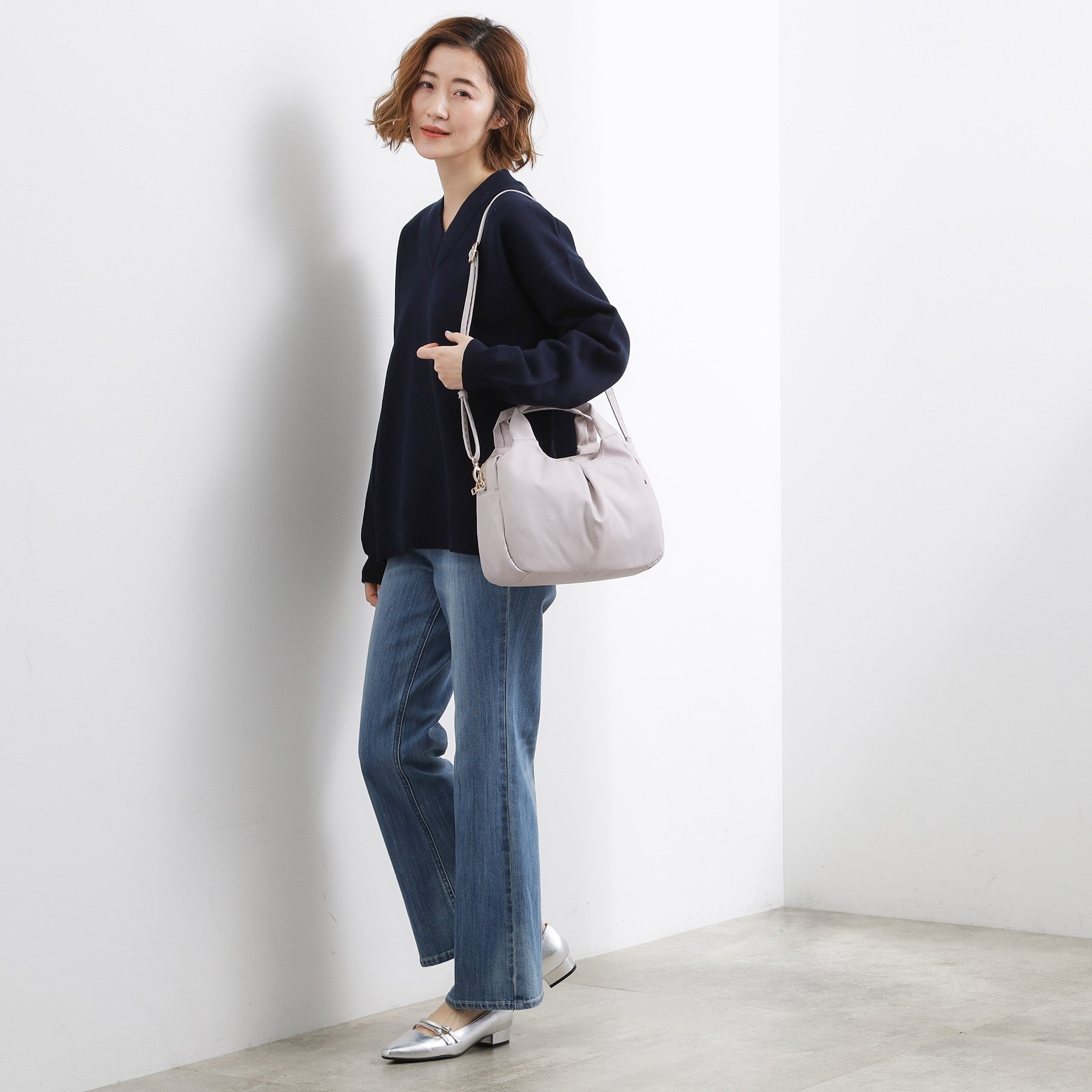 グローブ grove 【撥水】フロントタック2WAYトート （ライトグレー(011)） ライトグレー(011)