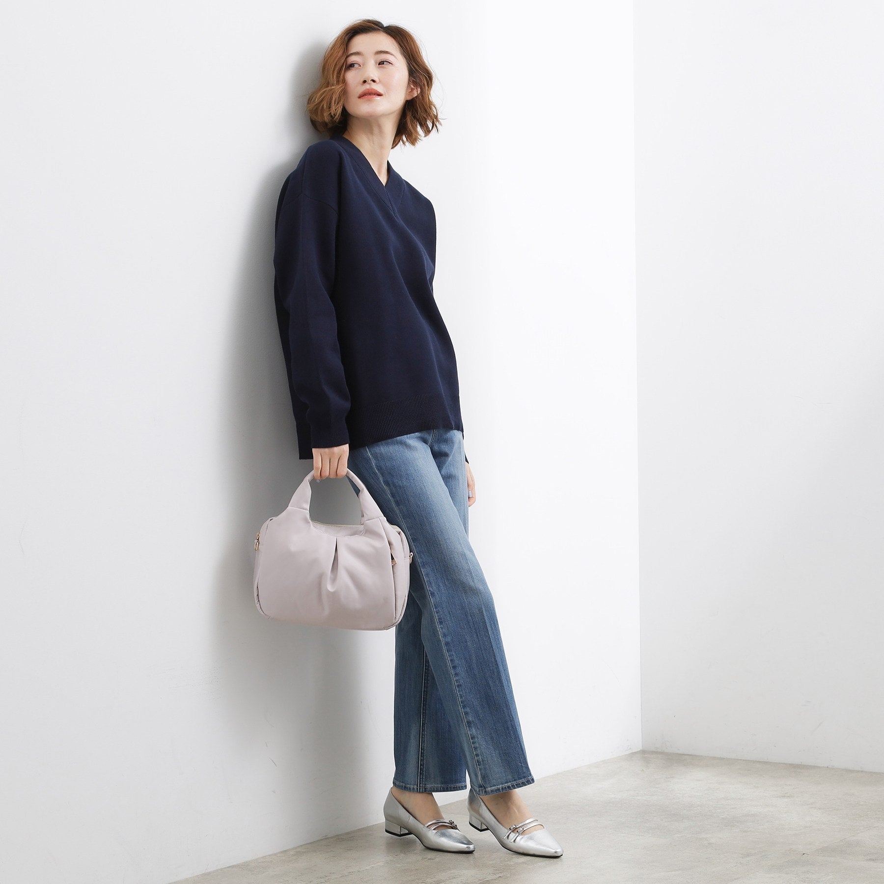 グローブ grove 【撥水】フロントタック2WAYトート （ライトグレー(011)） ライトグレー(011)