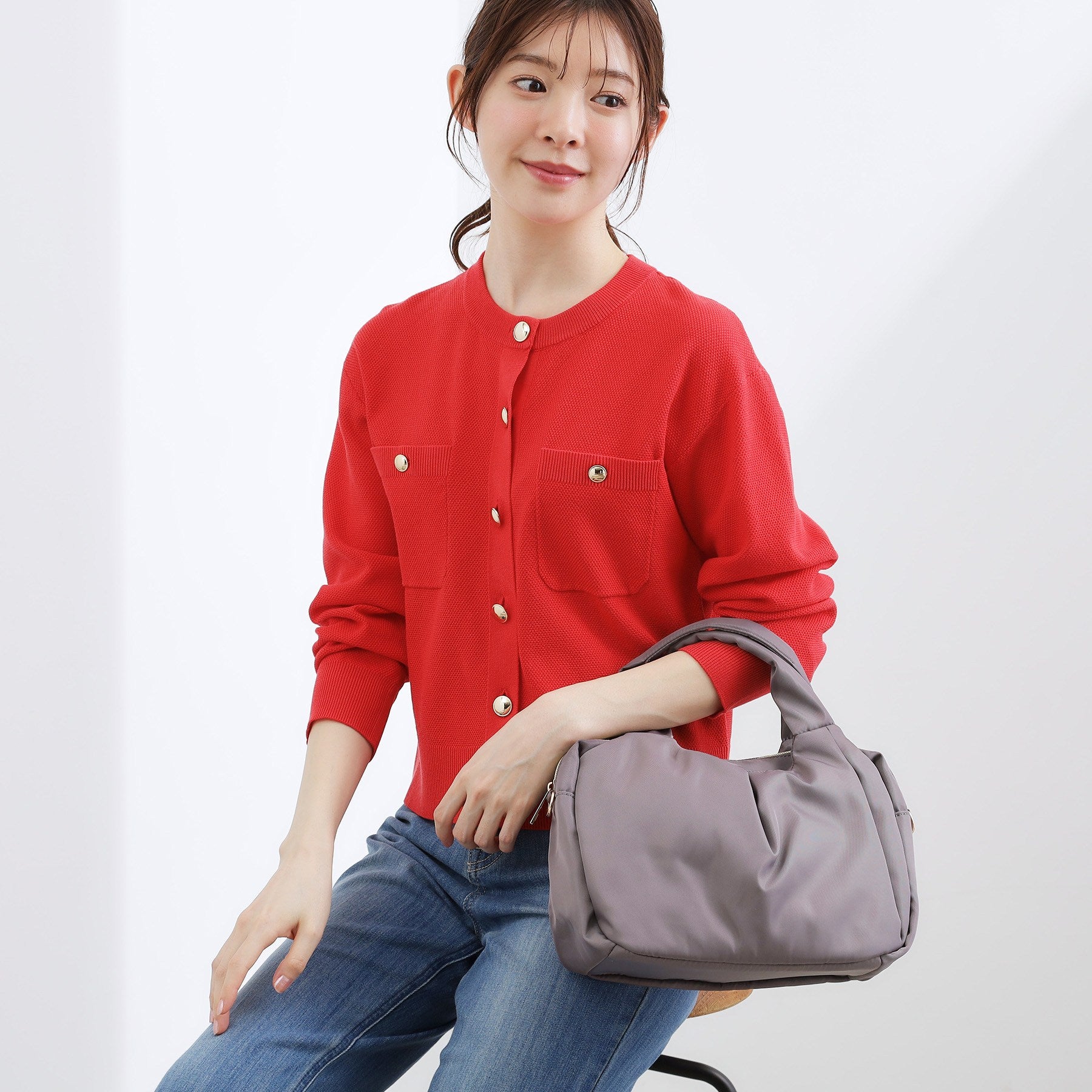 グローブ grove 【撥水】フロントタック2WAYトート （グレー(012)） グレー(012)