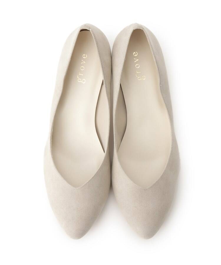 グローブ grove 【はっ水加工】やわここちチャンキーヒールパンプス(ヒール5.0cm) （ピンク(072)） ピンク(072)