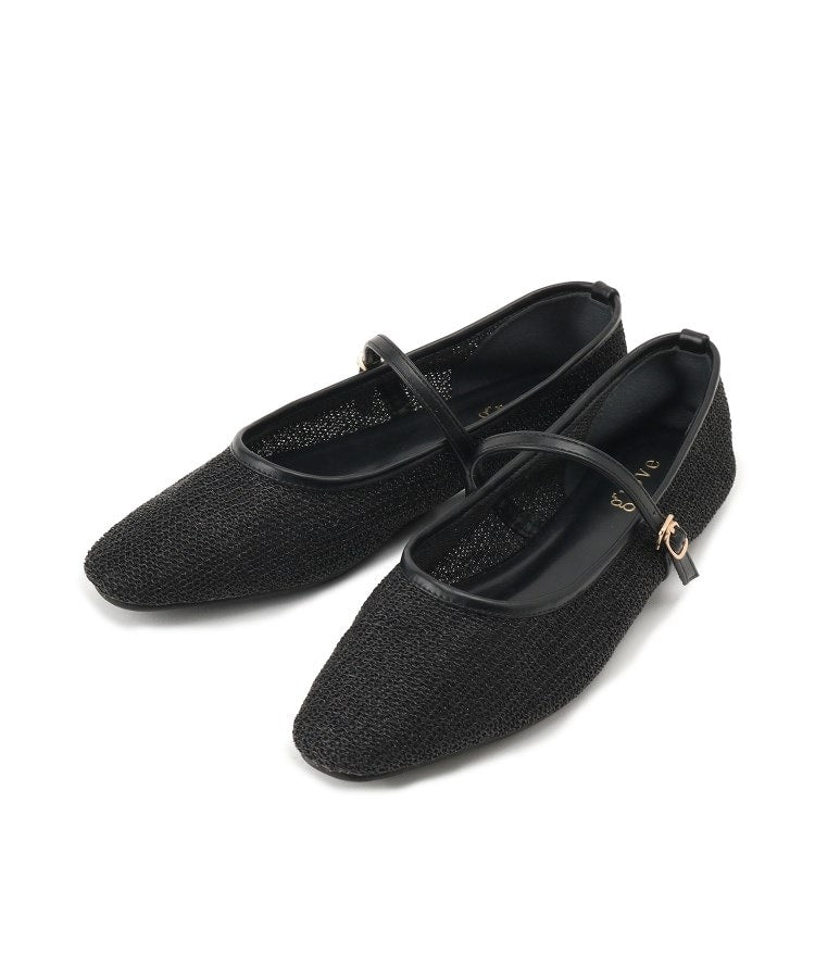 グローブ grove メッシュメリージェーンフラットパンプス （ブラック(019)） ブラック(019)