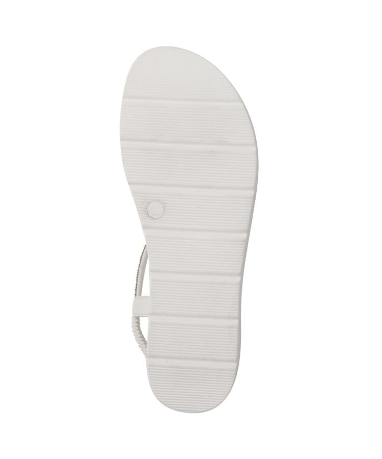 グローブ grove 【人間工学】ワンタッチラインストーンストラップ厚底サンダル （ホワイト(001)） ホワイト(001)