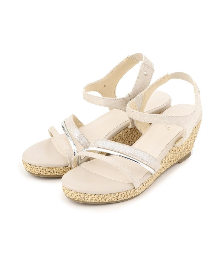 グローブ grove 【人間工学】メタルラインワンタッチサンダル （アイボリー(404)） アイボリー(404)