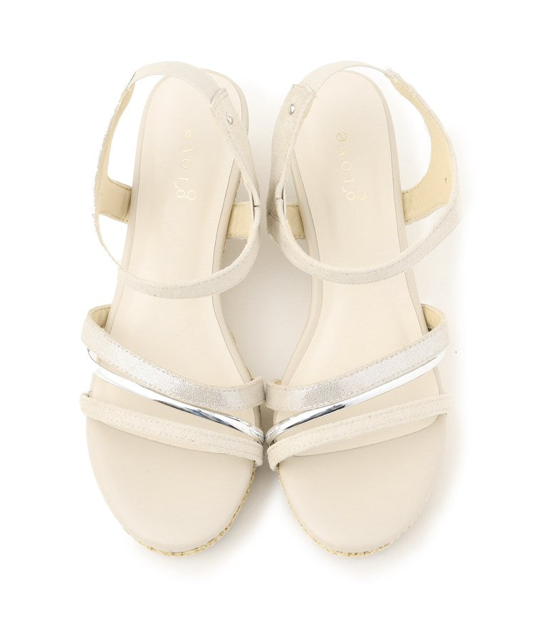 グローブ grove 【人間工学】メタルラインワンタッチサンダル （アイボリー(404)） アイボリー(404)