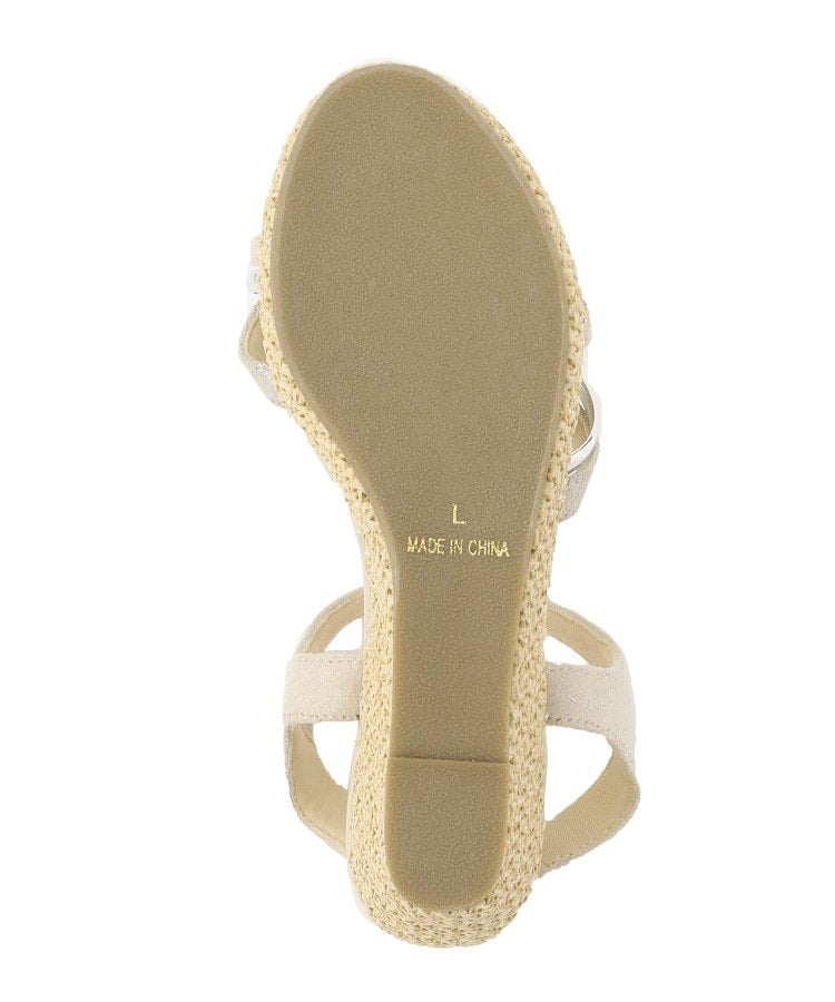 グローブ grove 【人間工学】メタルラインワンタッチサンダル （アイボリー(404)） アイボリー(404)