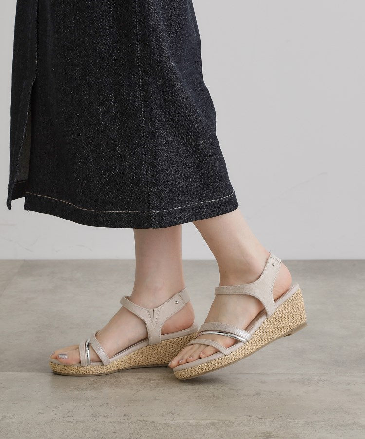 グローブ grove 【人間工学】メタルラインワンタッチサンダル （アイボリー(404)） アイボリー(404)