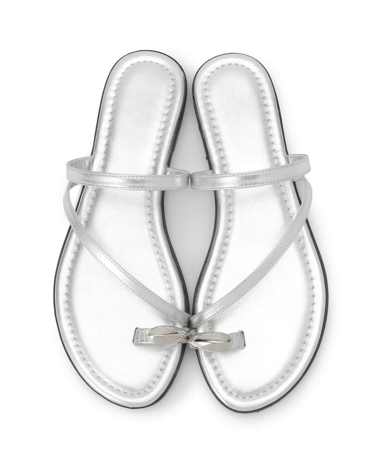 グローブ grove メタルサムリングフラットサンダル （シルバー(006)） シルバー(006)