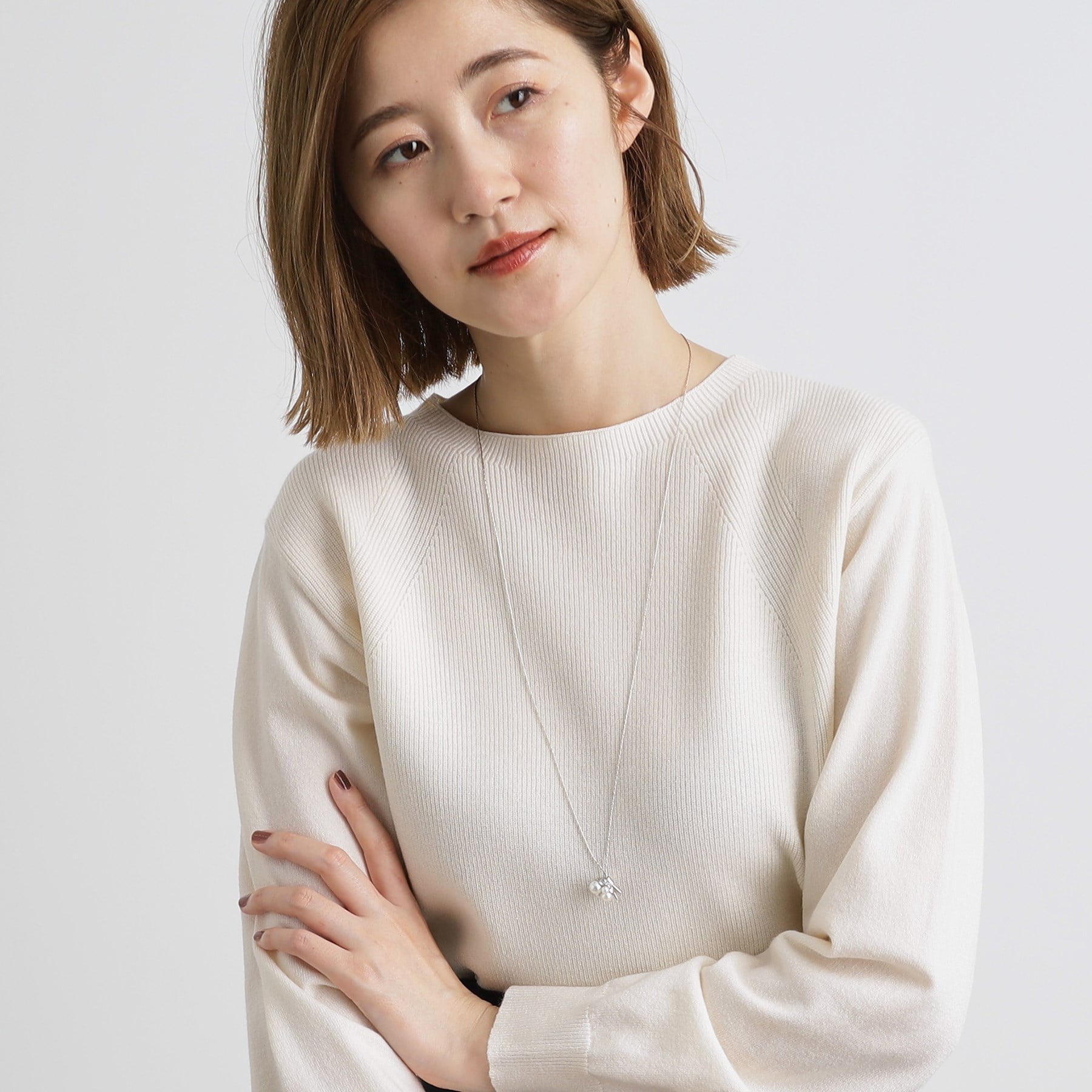 グローブ grove パール調ビジュースライドネックレス （シルバー(006)） シルバー(006)