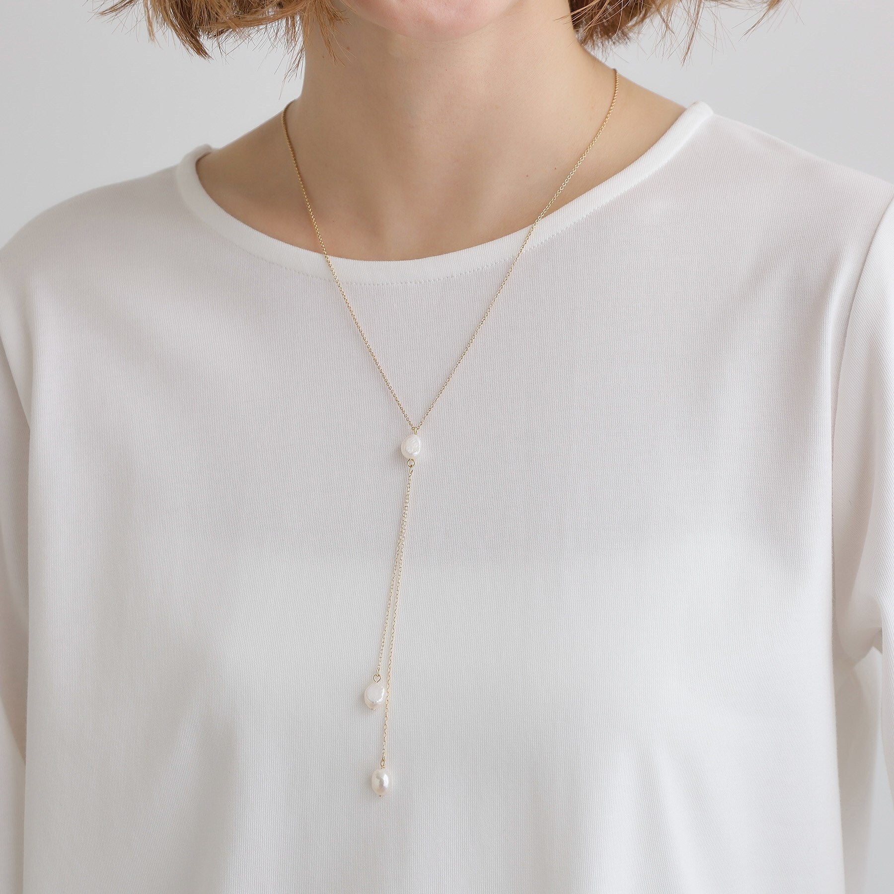 グローブ grove 淡水バロックパールY字ネックレス （ゴールド(007)） ゴールド(007)