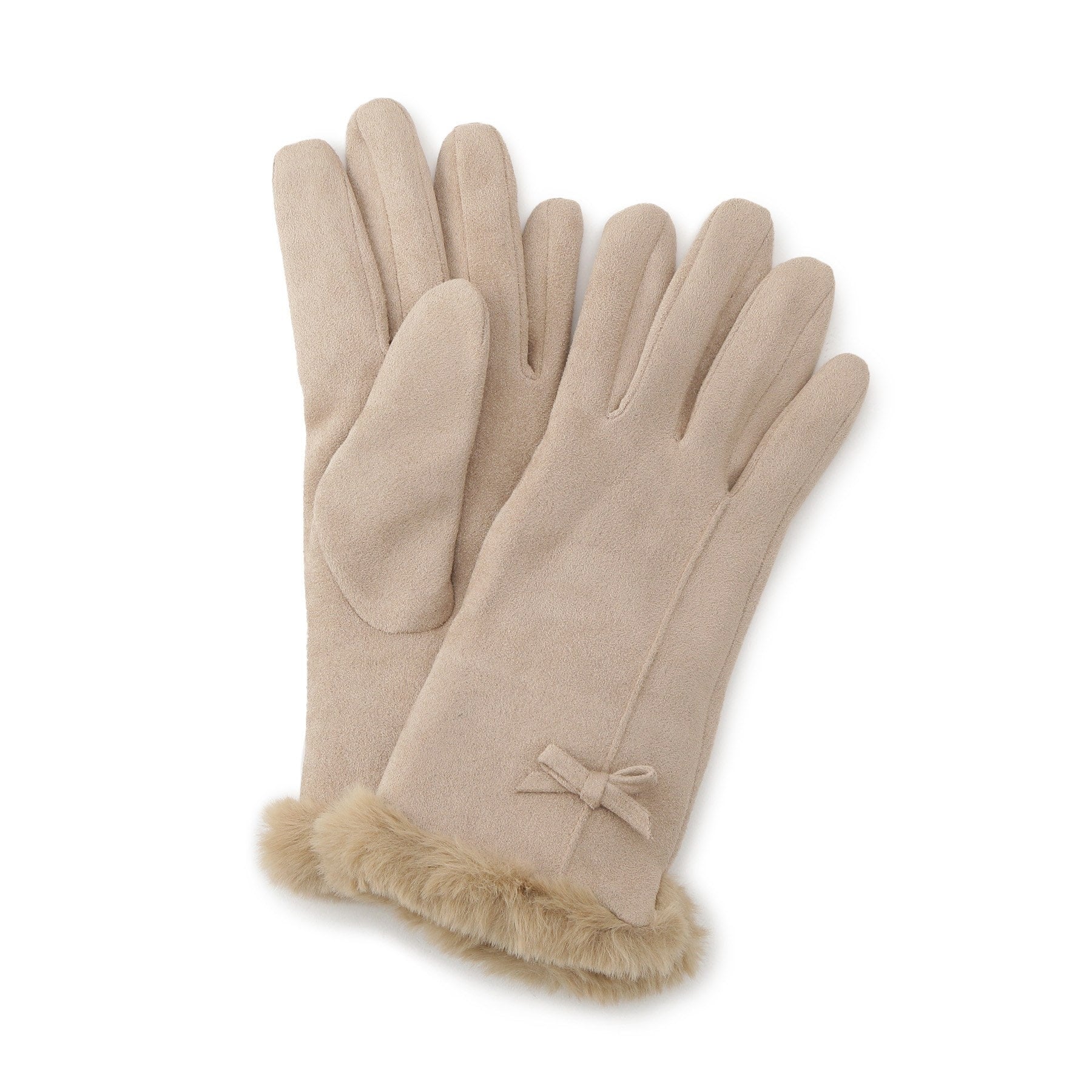 グローブ grove ミニリボンリストフェイクファーグローブ （ライトベージュ(051)） ライトベージュ(051)