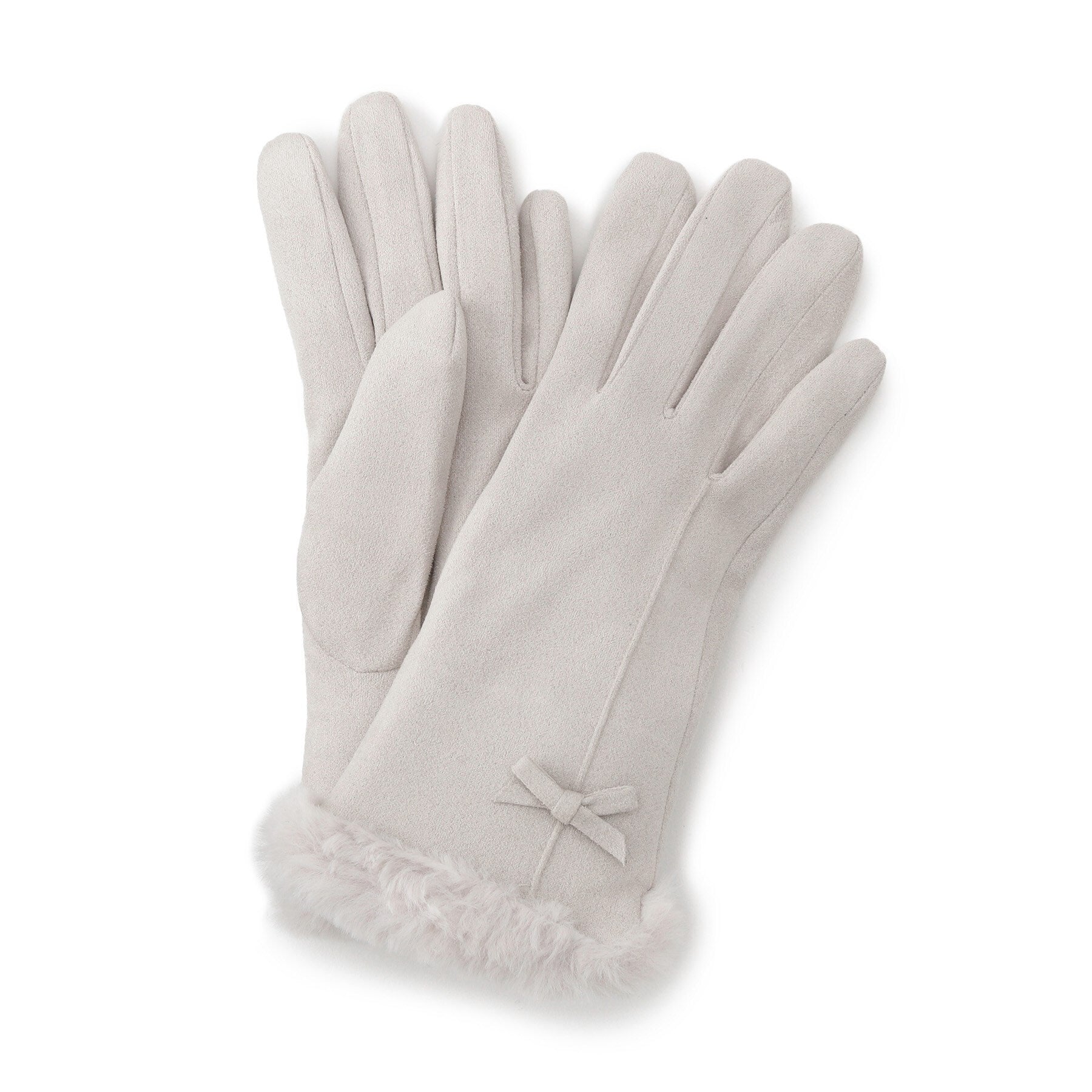 グローブ grove ミニリボンリストフェイクファーグローブ （グレー(012)） グレー(012)