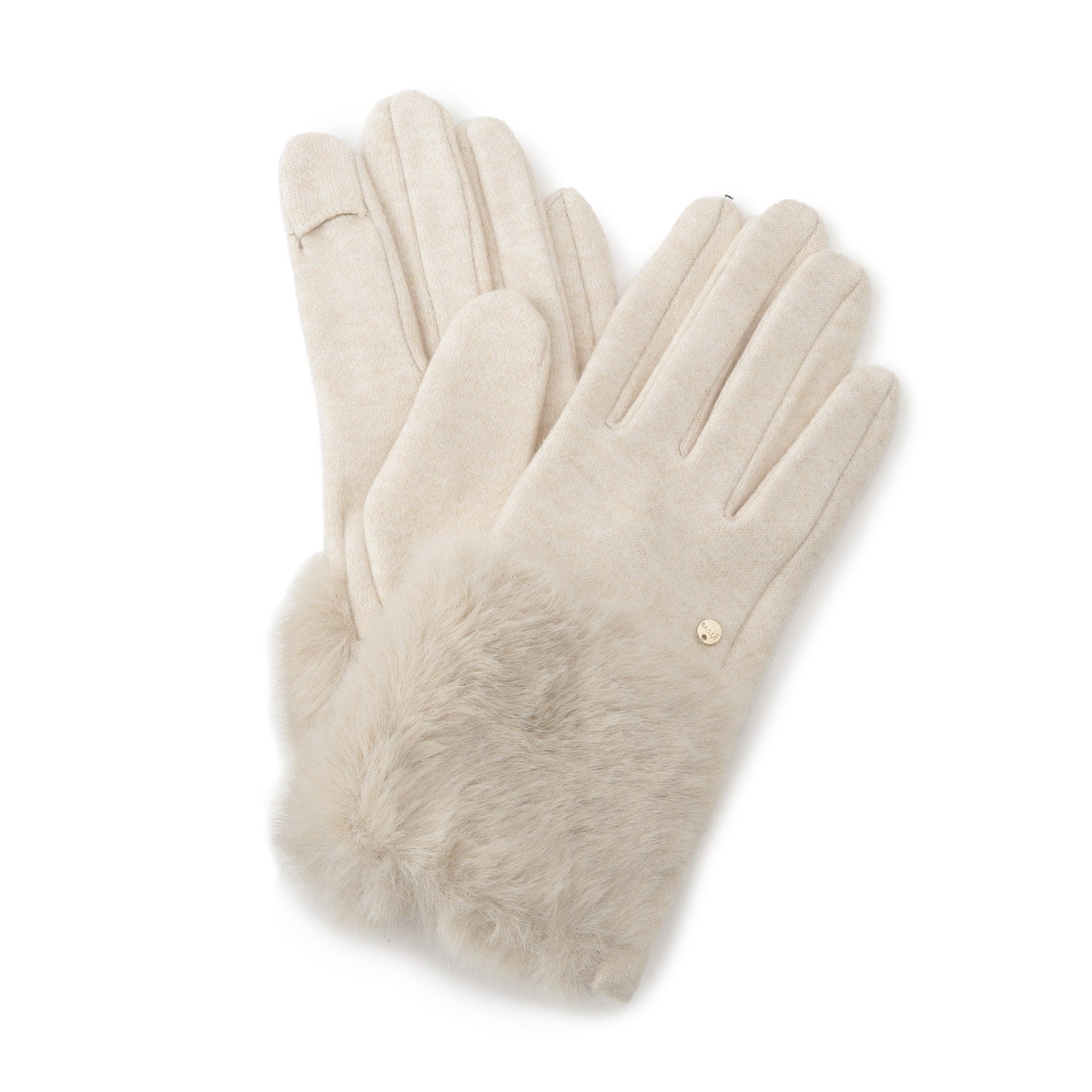 グローブ grove リストオーバーフェイクファー杢調グローブ （グレージュ(050)） グレージュ(050)