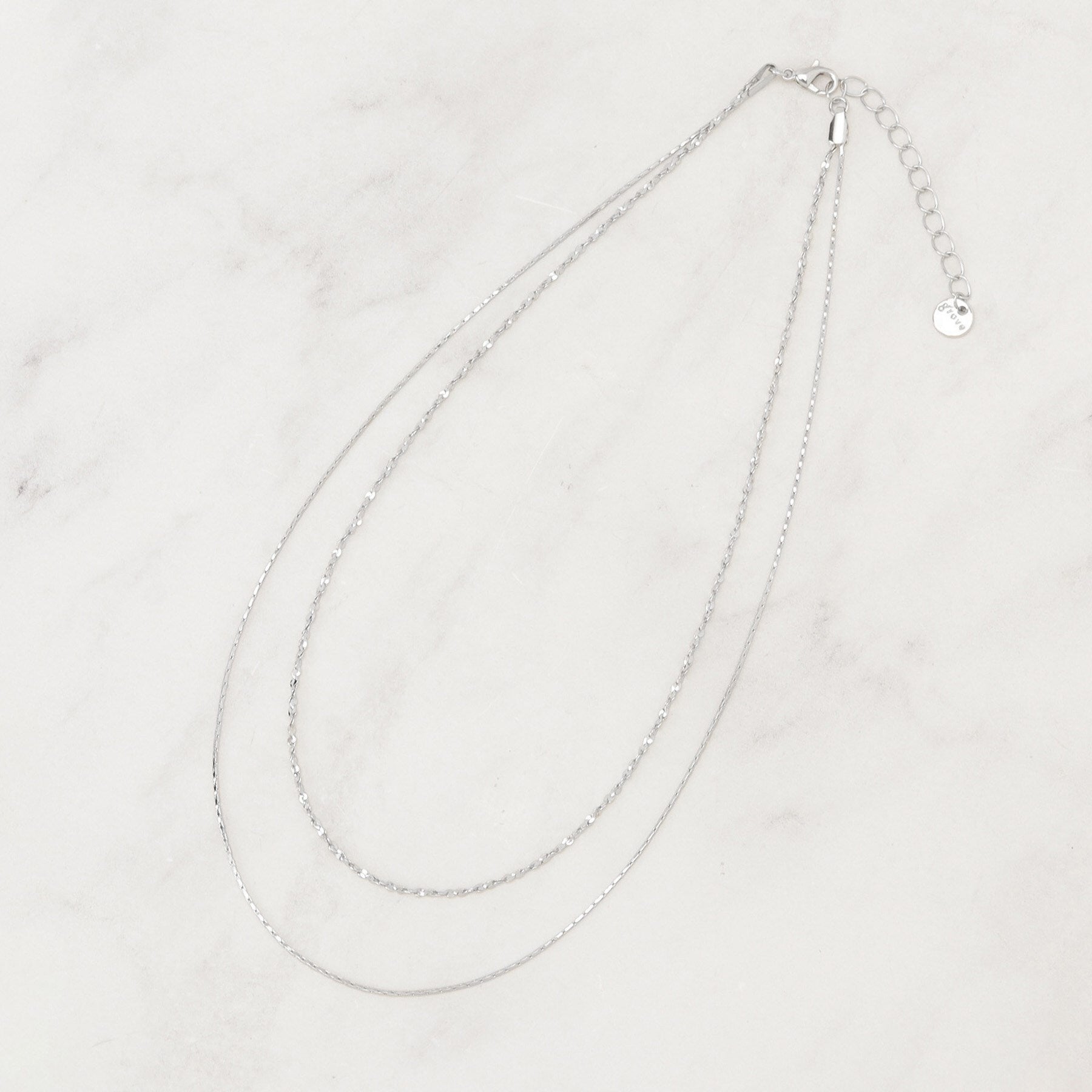 グローブ grove 2連キラキラデザインチェーンネックレス （シルバー(006)） シルバー(006)