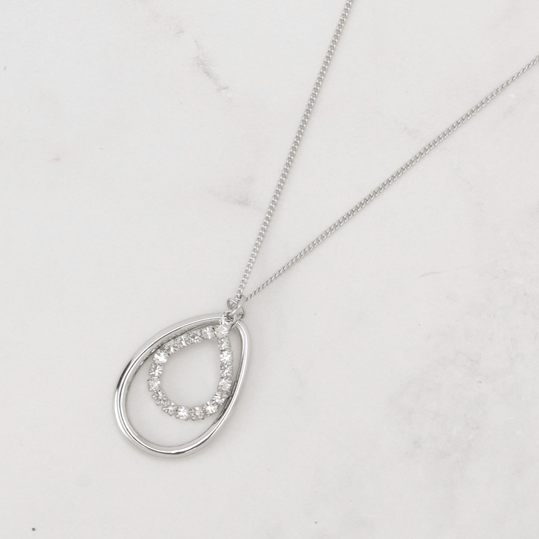 グローブ grove しずくメタルビジューリングネックレス （ゴールド(007)） ゴールド(007)