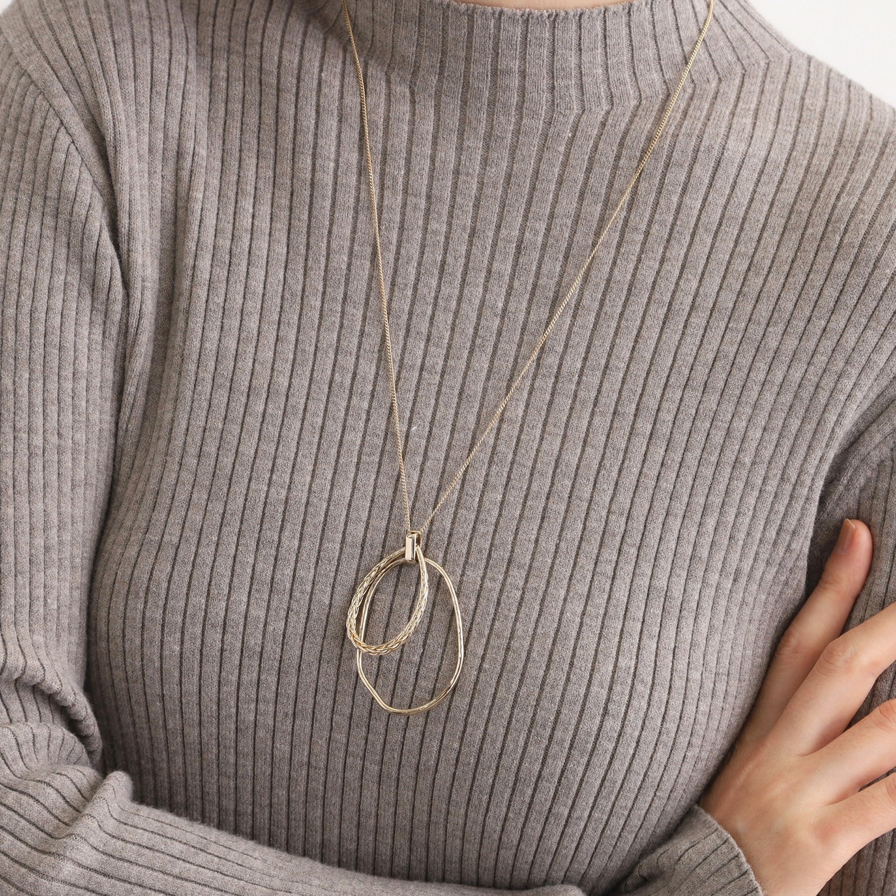 グローブ grove ダブルオーバルビッグリングネックレス （ゴールド(007)） ゴールド(007)