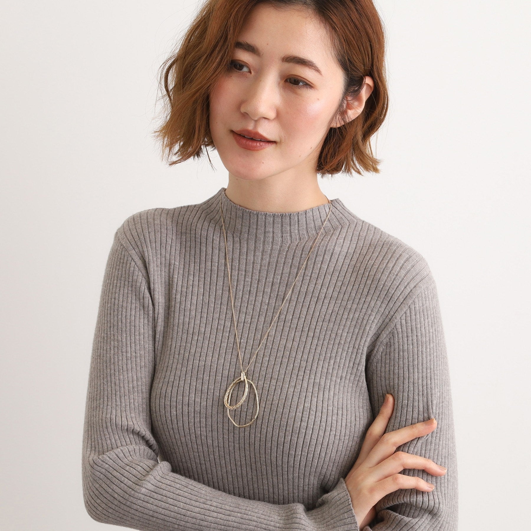 グローブ grove ダブルオーバルビッグリングネックレス （ゴールド(007)） ゴールド(007)