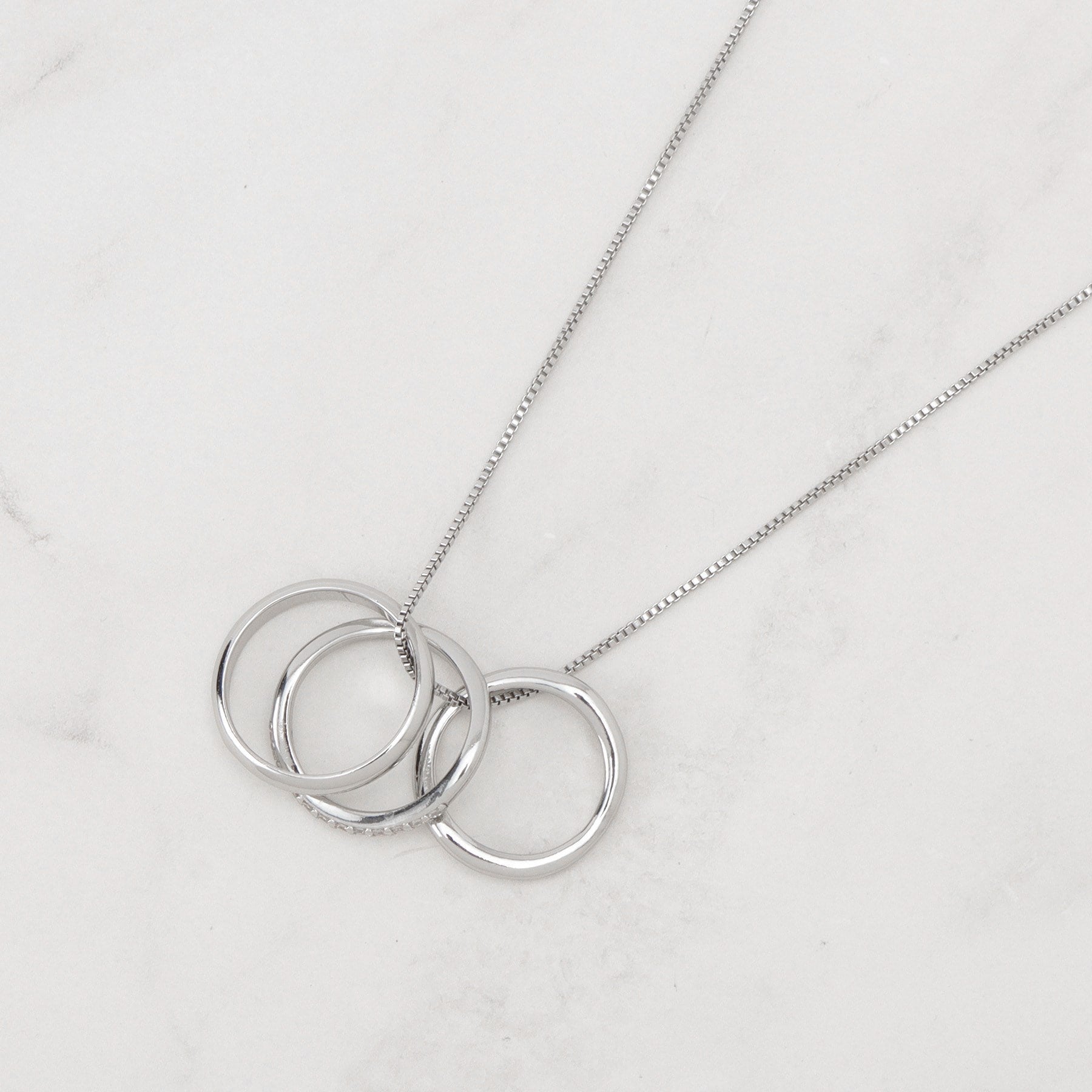 グローブ grove 3リングビジューネックレス （シルバー(006)） シルバー(006)