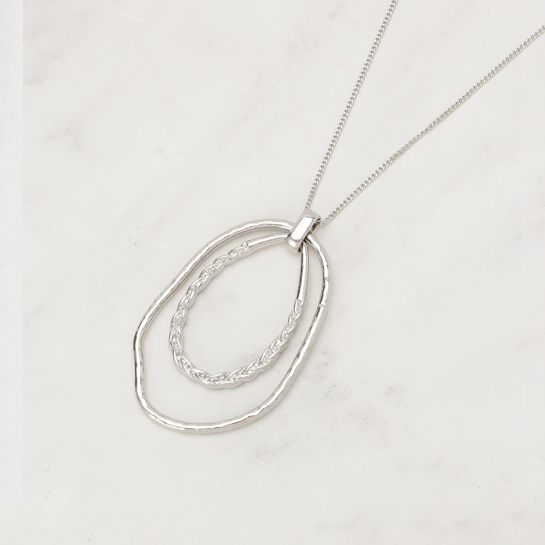 グローブ grove ダブルオーバルビッグリングネックレス （シルバー(006)） シルバー(006)