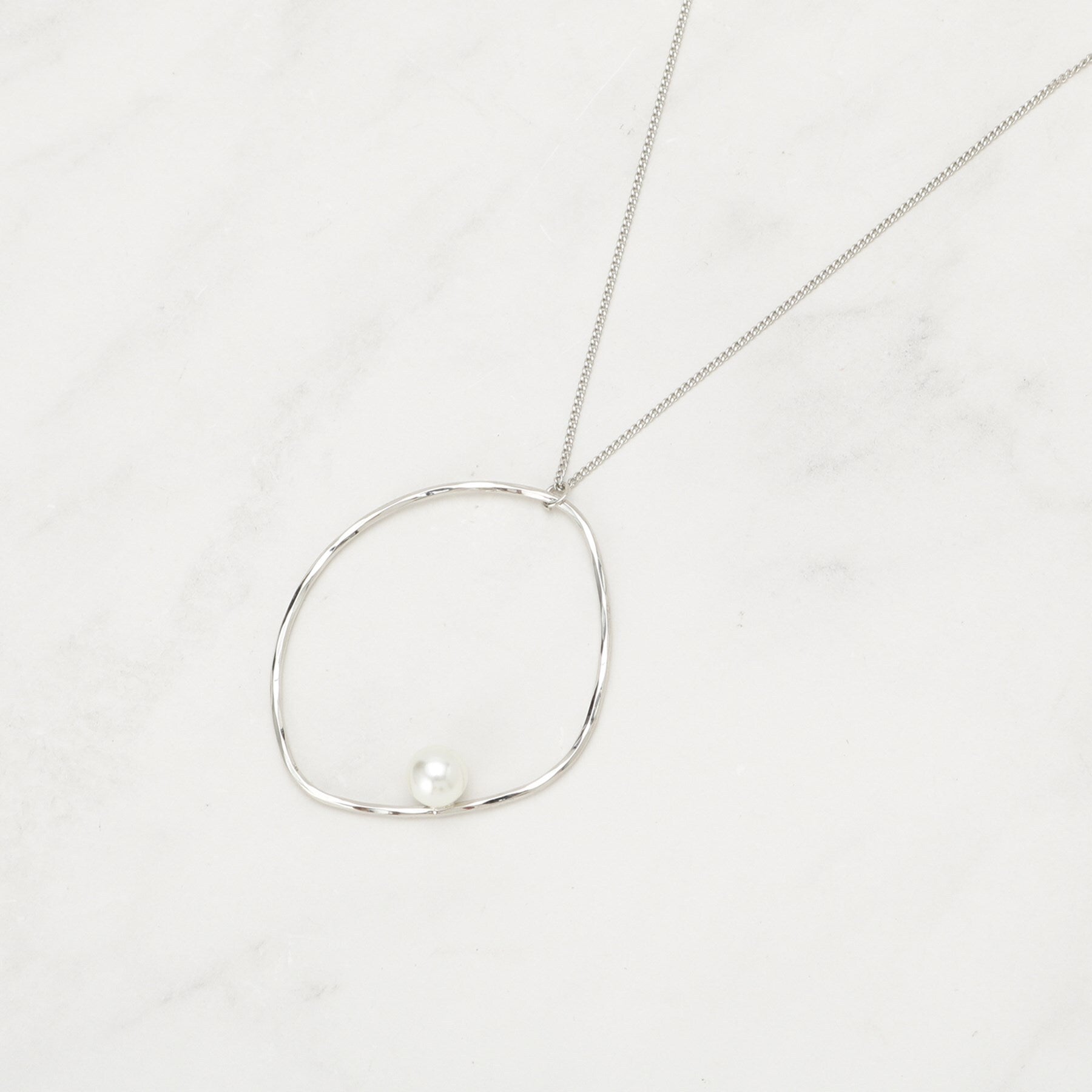 グローブ grove メタルビッグリングフェイクパールネックレス （シルバー(006)） シルバー(006)