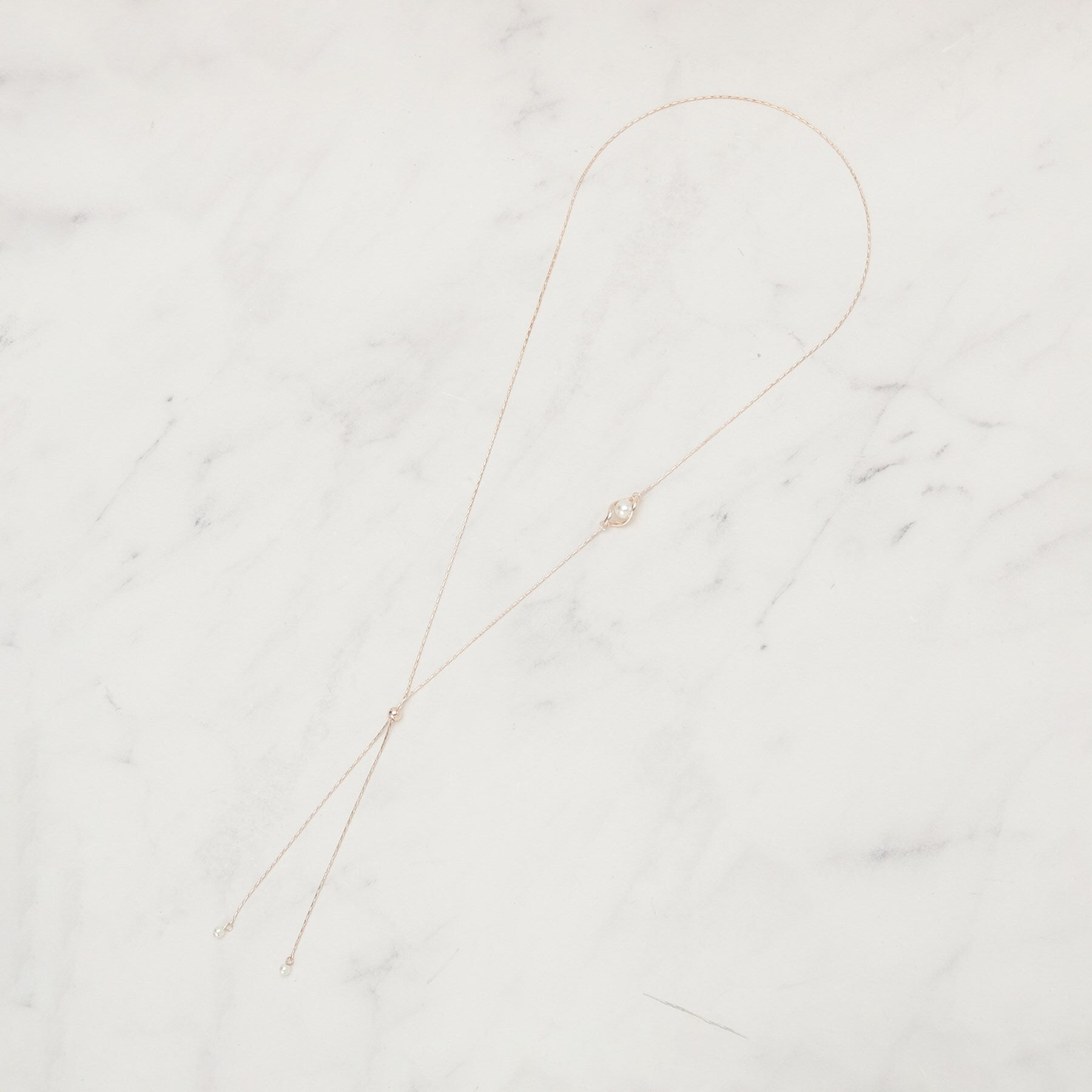 グローブ grove パール調メタルY字アジャスタブルネックレス （ピンクゴールド(005)） ピンクゴールド(005)