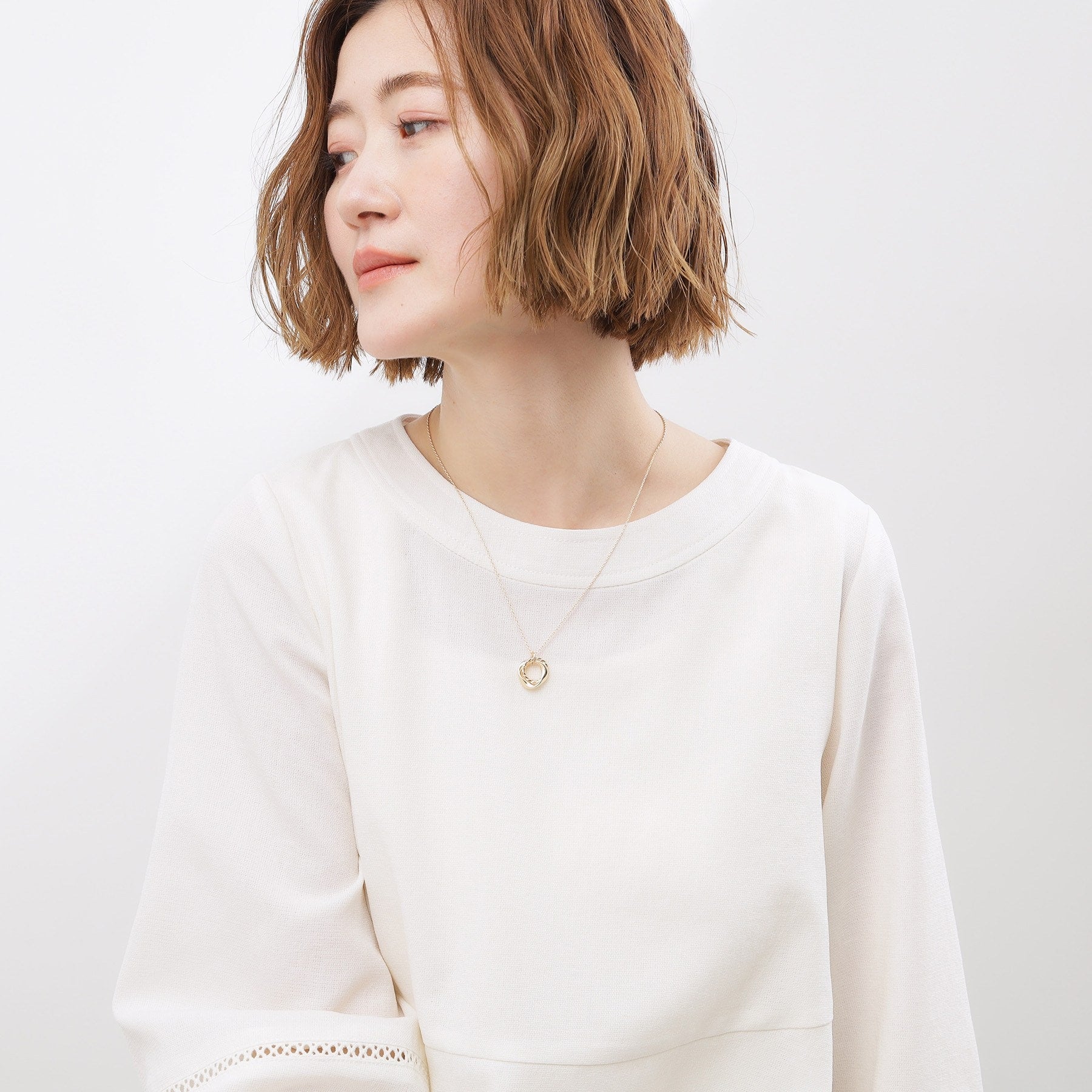 グローブ grove ツイストメタルダブルリングショートネックレス （シルバー(006)） シルバー(006)