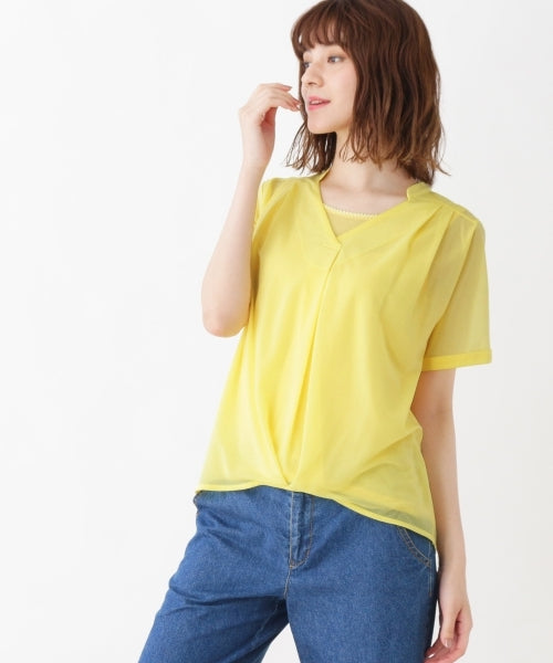 グローブ grove タンクトップ付きブラウス （イエロー(032)） イエロー(032)