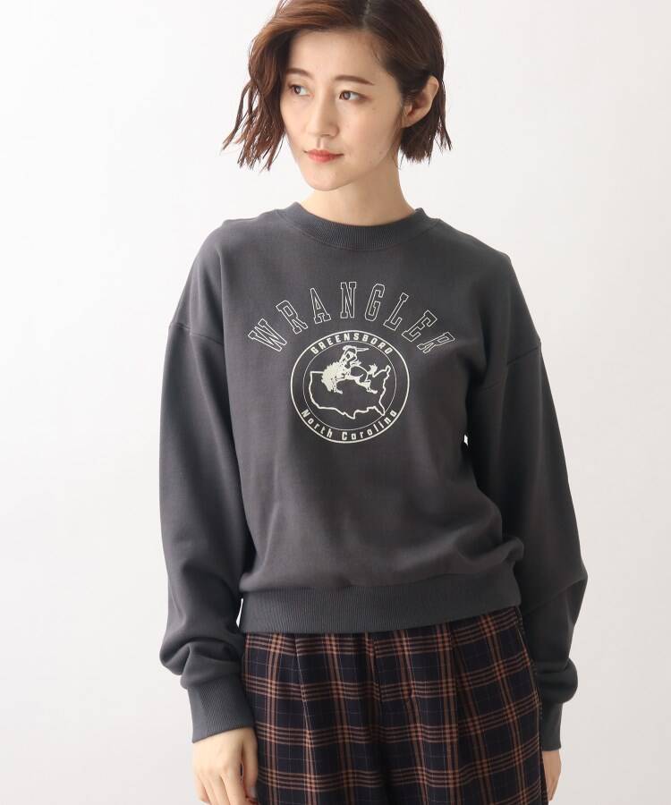 グローブ grove 【Wrangler（ラングラー）別注】カレッジロゴがポイント！裏毛プルオーバー （ディープグレー(015)） ディープグレー(015)