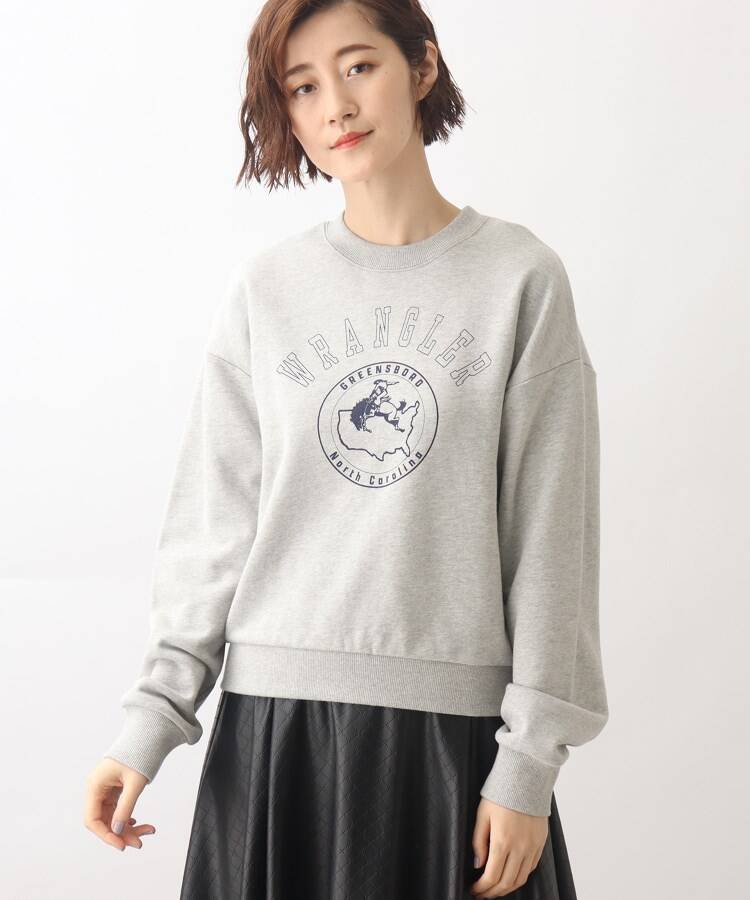 グローブ grove 【Wrangler（ラングラー）別注】カレッジロゴがポイント！裏毛プルオーバー （ディープグレー(015)） ディープグレー(015)