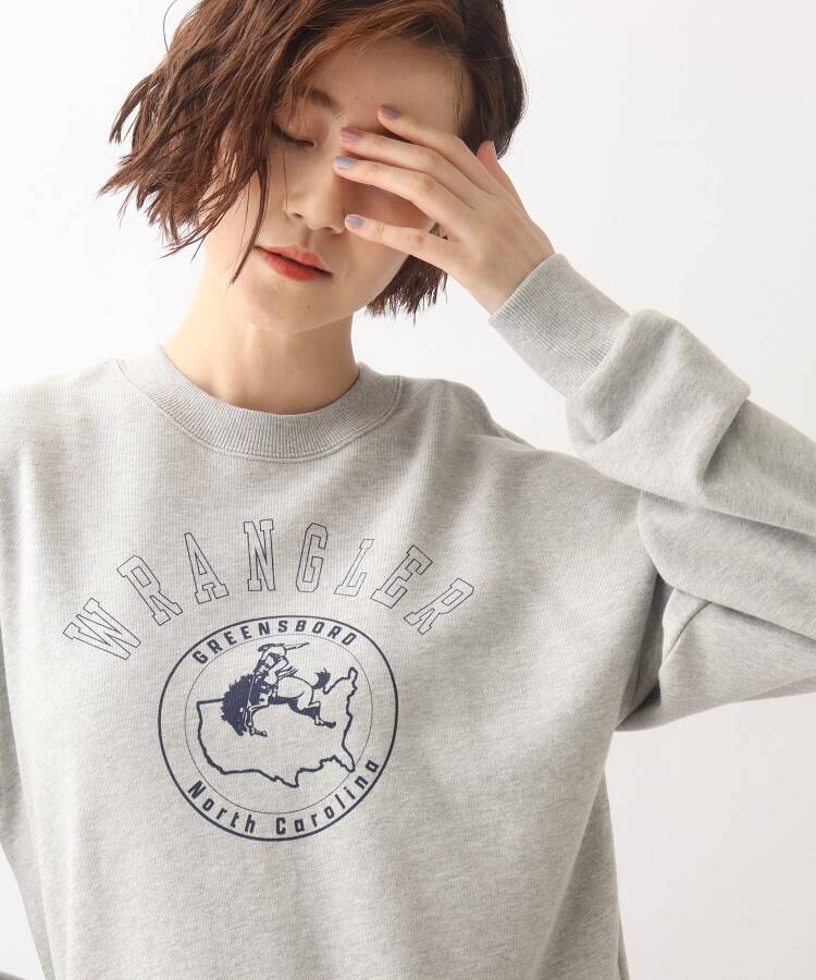 グローブ grove 【Wrangler（ラングラー）別注】カレッジロゴがポイント！裏毛プルオーバー （ディープグレー(015)） ディープグレー(015)