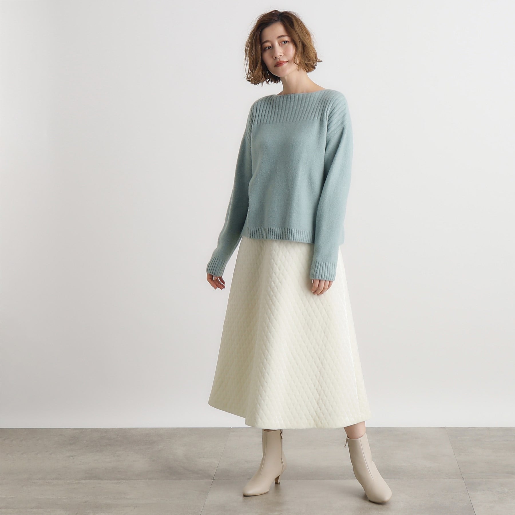 グローブ grove ベロアエンボススカート （オフホワイト(003)） オフホワイト(003)