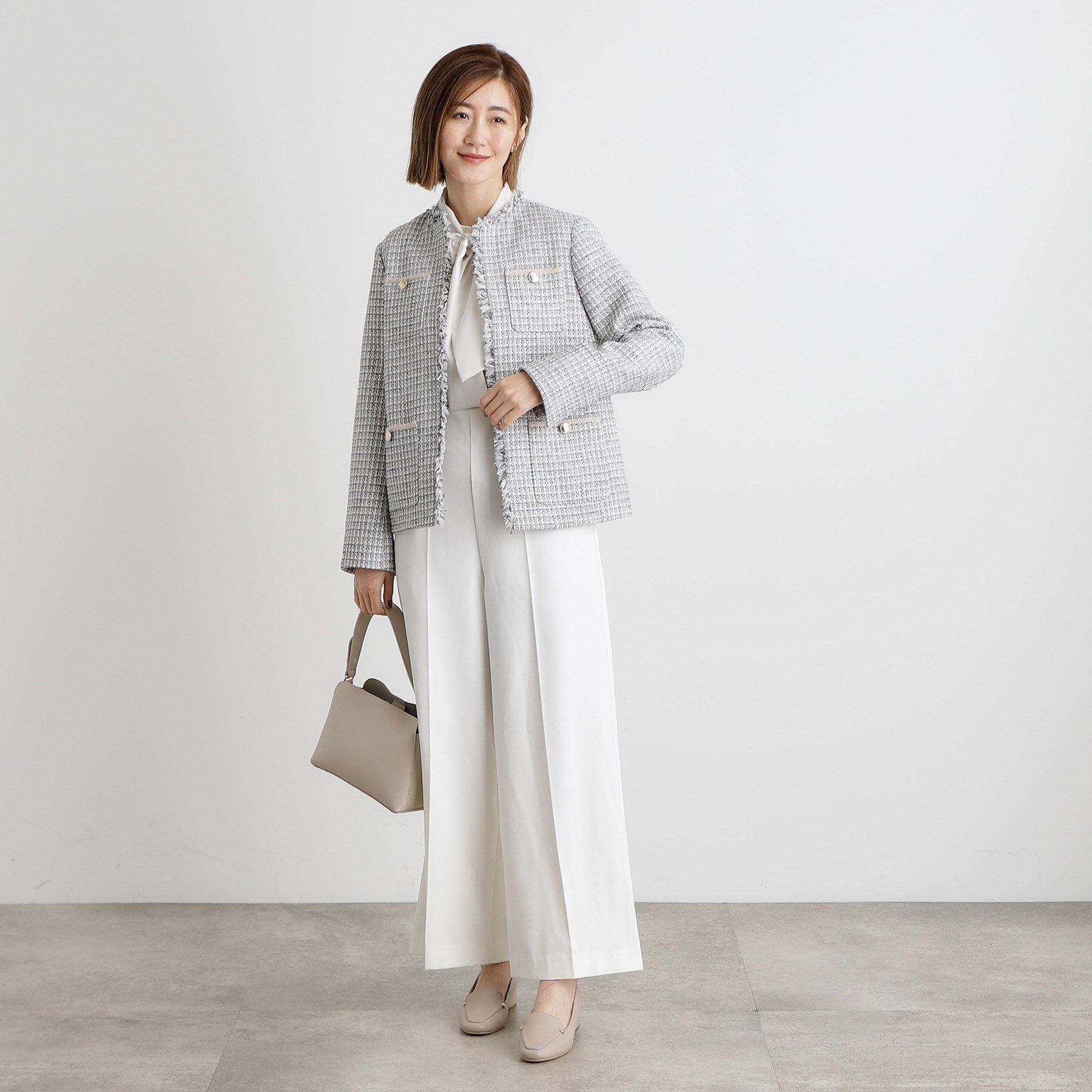 Grove grove fringe tweed jacket