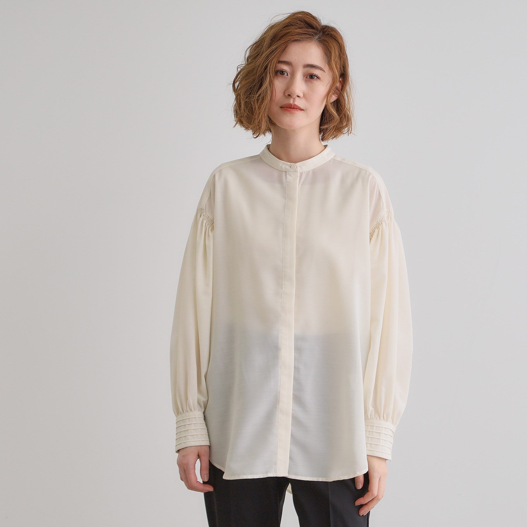 Grove grove 2WAY sheer bow tie blouse