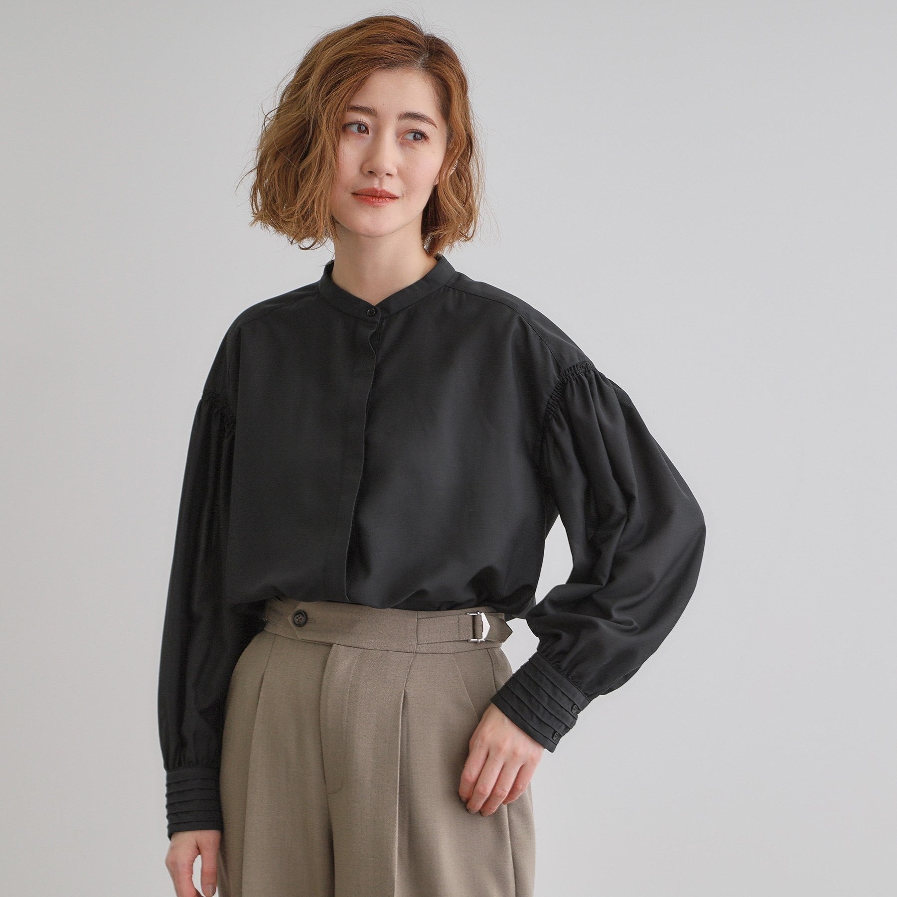 Grove grove 2WAY sheer bow tie blouse