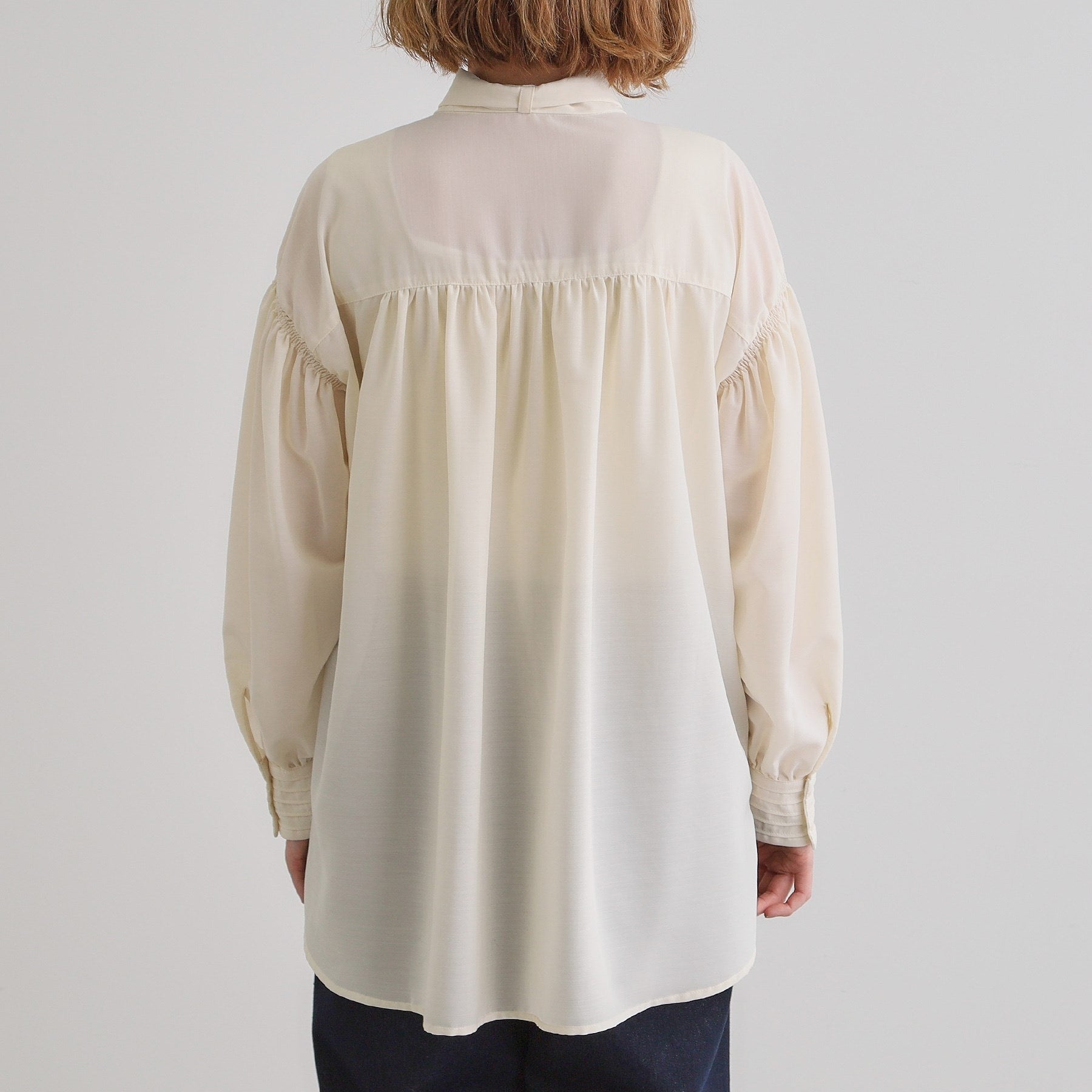 Grove grove 2WAY sheer bow tie blouse