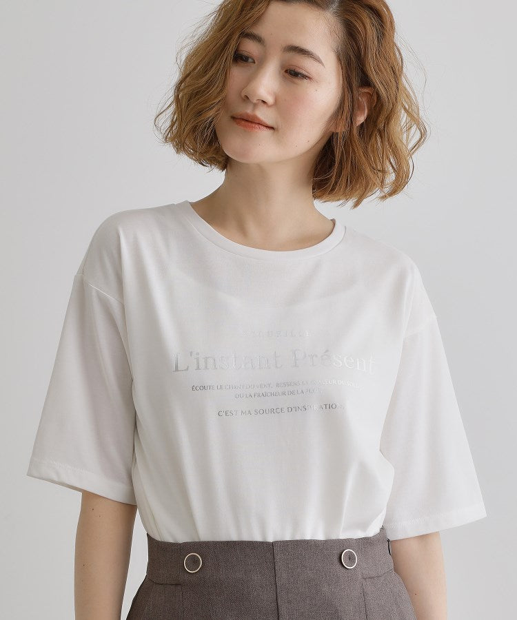 グローブ grove 五分袖ロゴプリントTシャツ （オフホワイト(003)） オフホワイト(003)