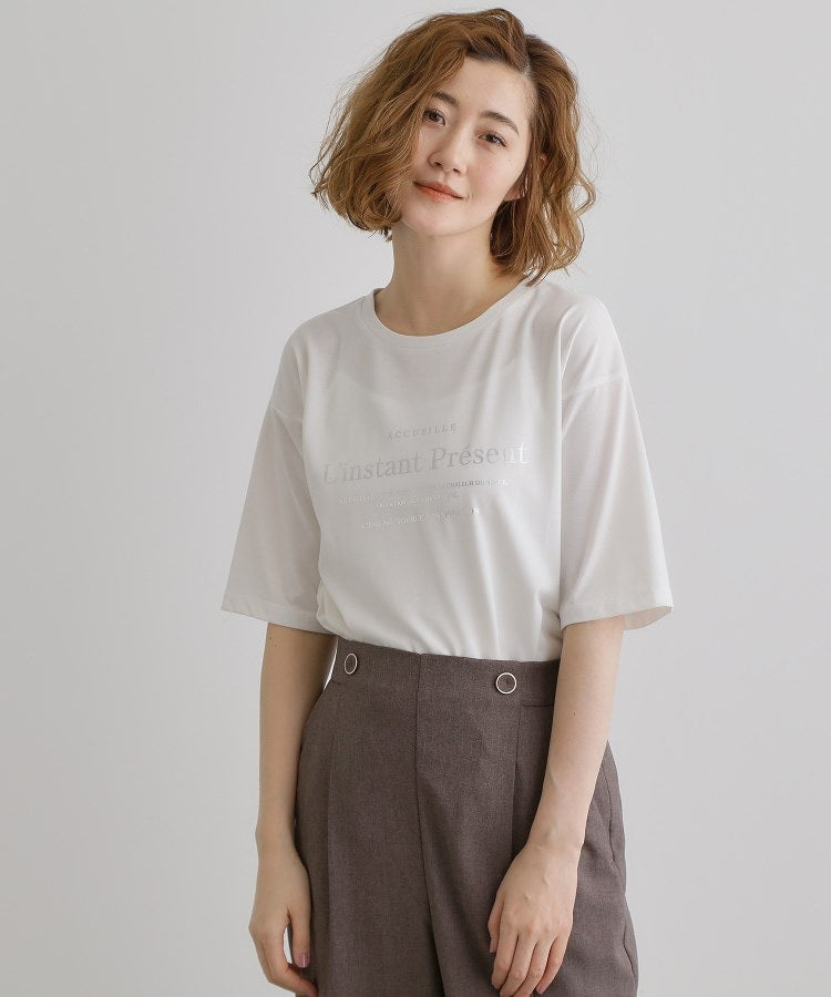 グローブ grove 五分袖ロゴプリントTシャツ （オフホワイト(003)） オフホワイト(003)