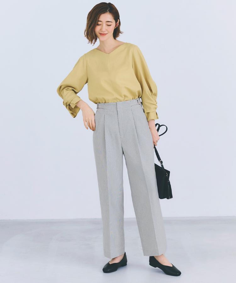 グローブ grove 【接触冷感】ハイパーストレッチワイドパンツ （ライトベージュ(051)） ライトベージュ(051)