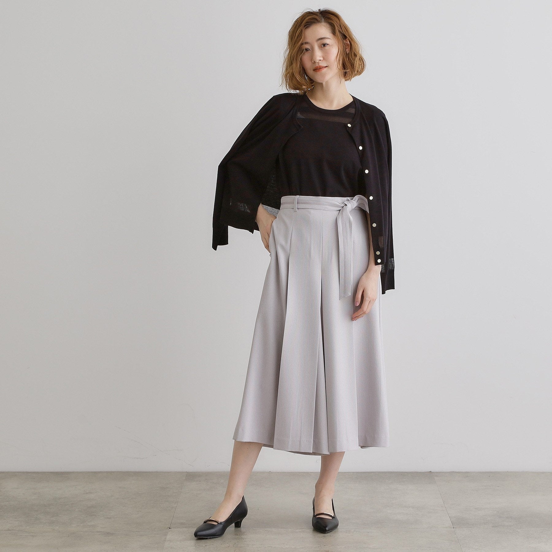 パンツ CONP 24SS Lace Pleated Skirt Grove grove sash belt skirt-like pants