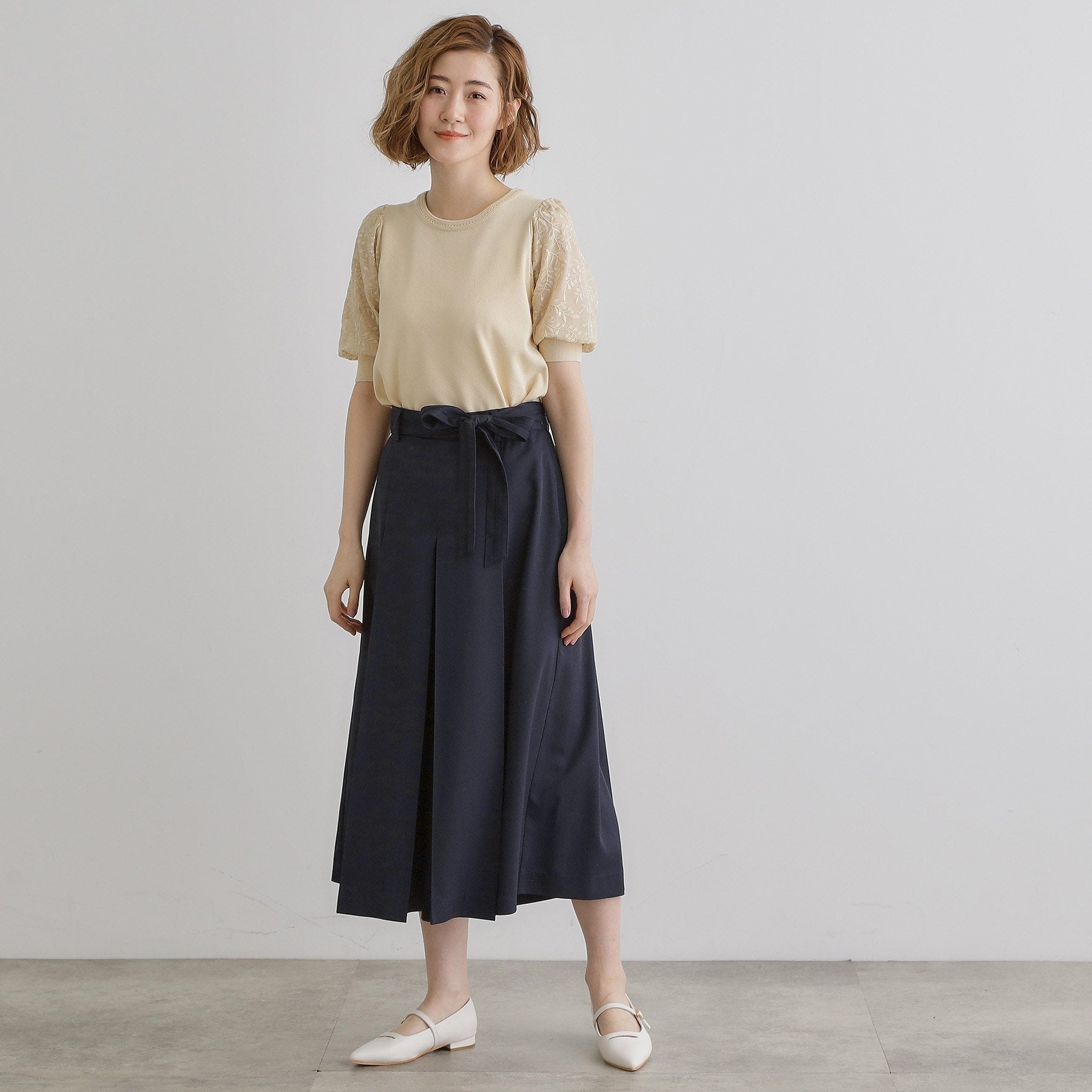 Grove grove sash belt skirt-like pants