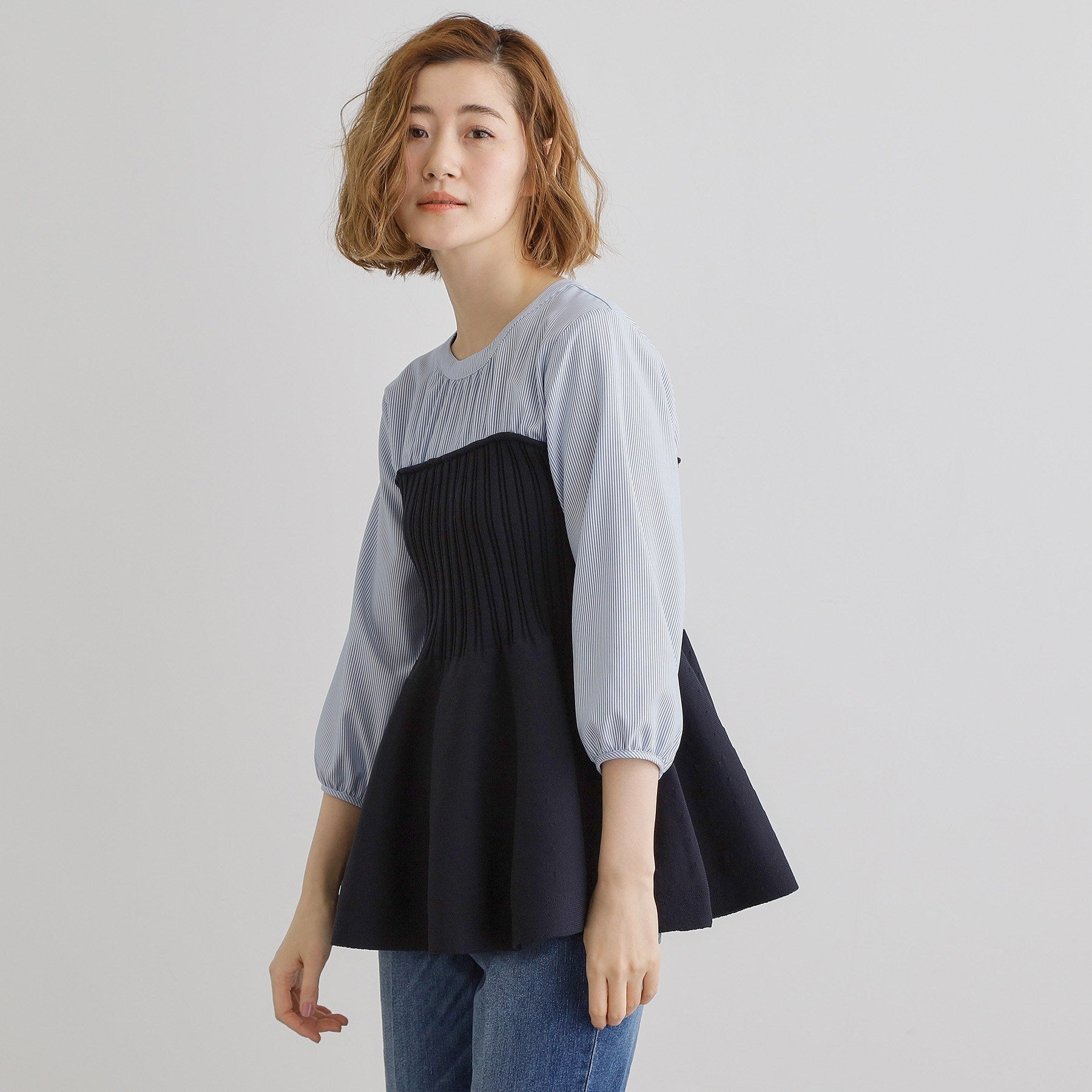 グローブ grove ニットビスチェドッキングシャツ （ネイビー(094)） ネイビー(094)