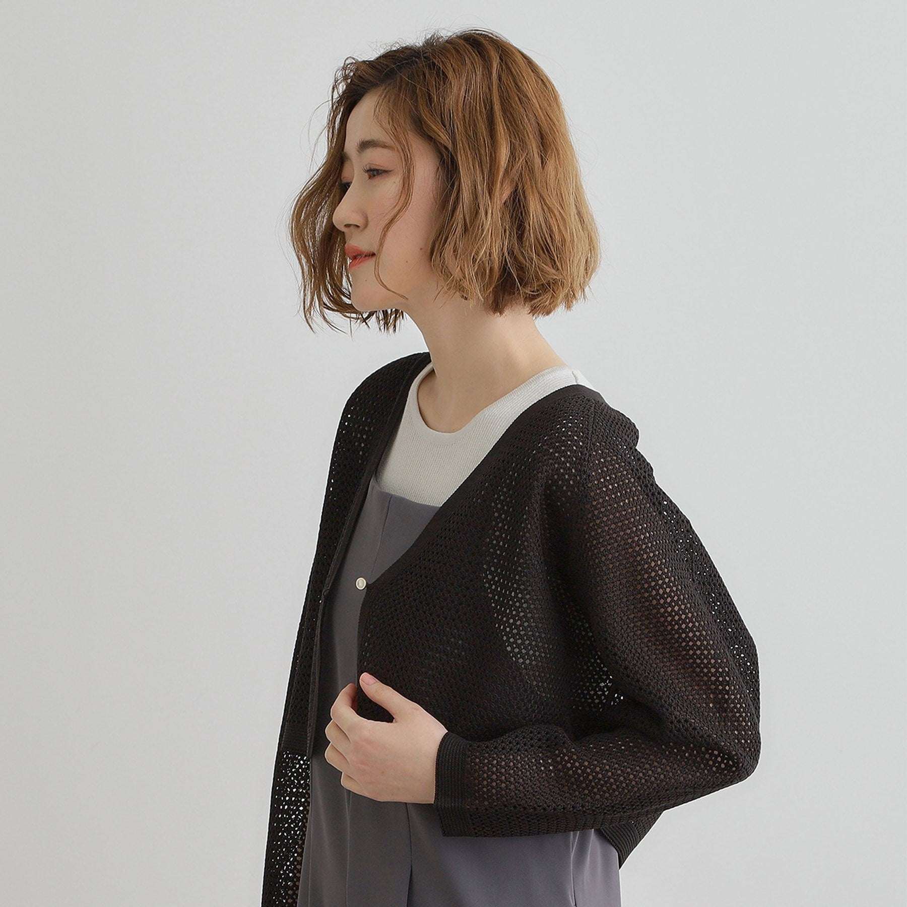 グローブ grove ワイドスリーブメッシュカーディガン （オフホワイト(003)） オフホワイト(003)