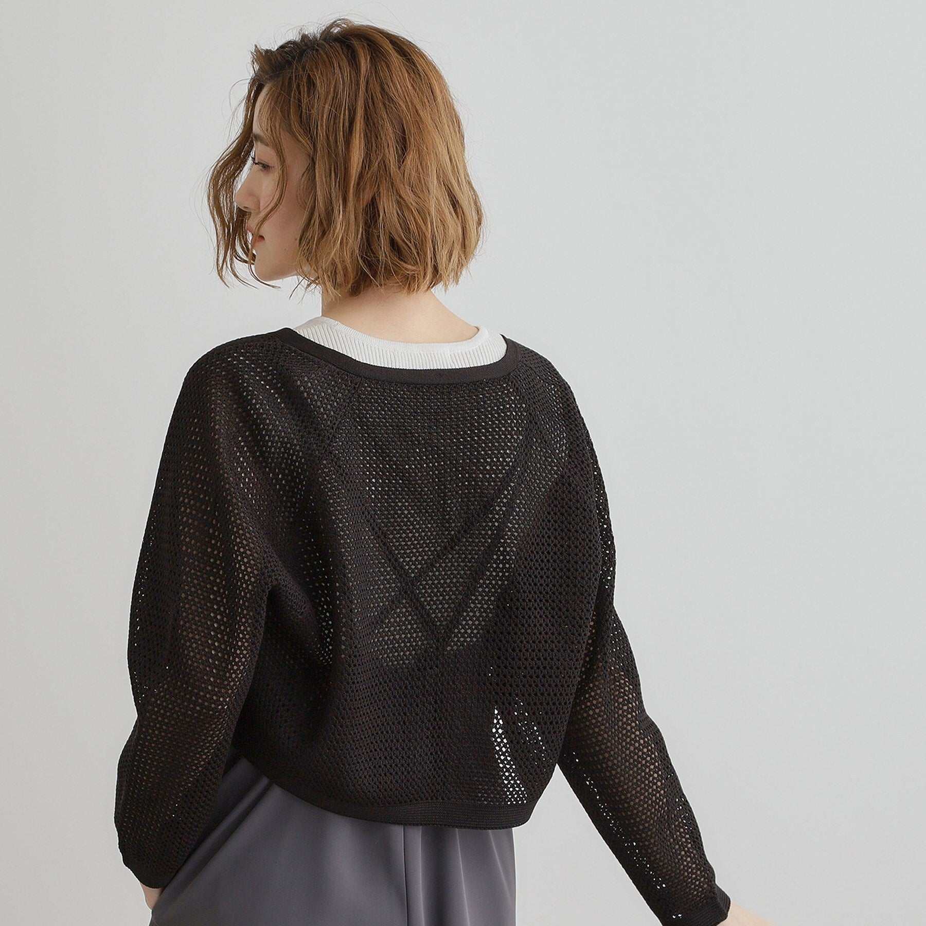 グローブ grove ワイドスリーブメッシュカーディガン （オフホワイト(003)） オフホワイト(003)