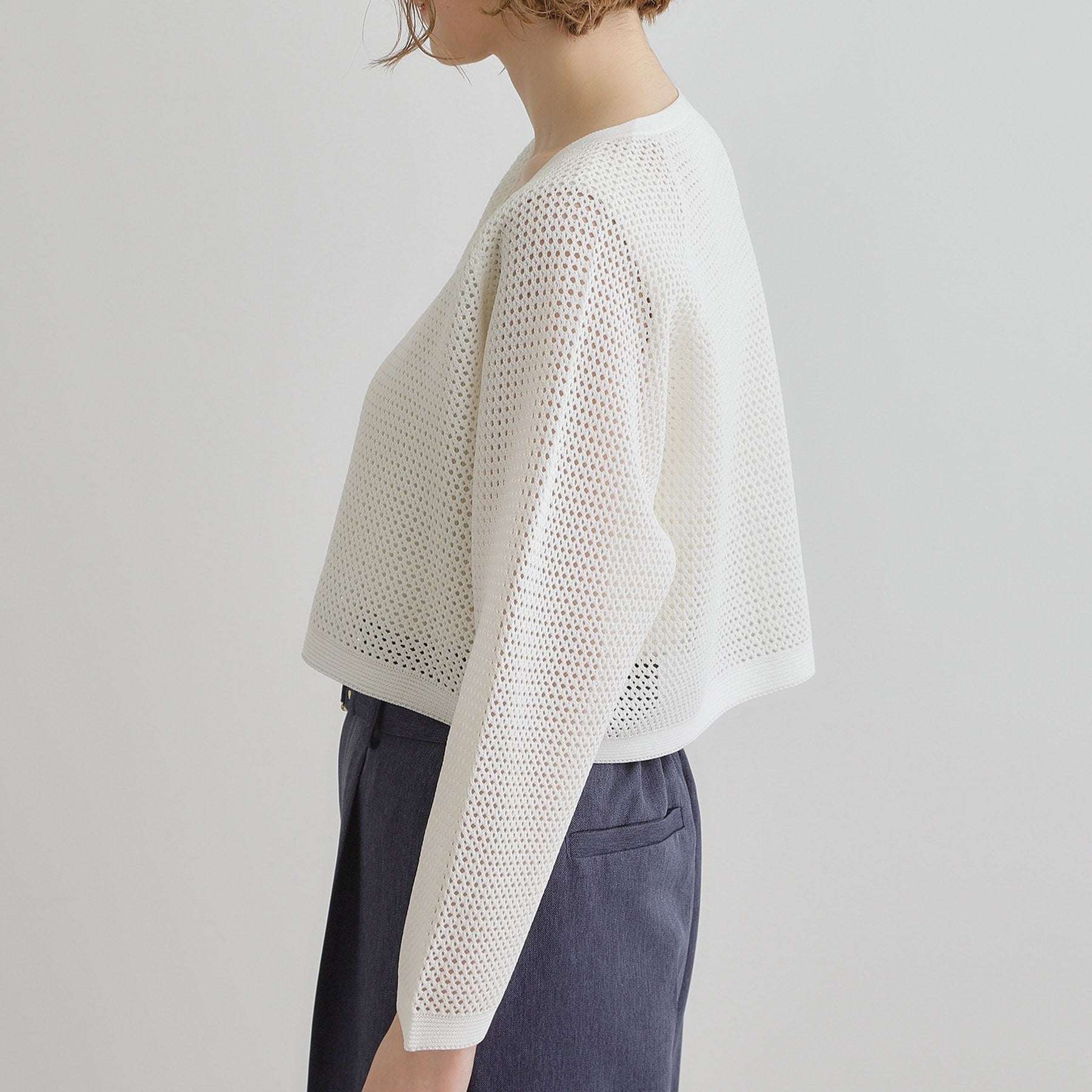 グローブ grove ワイドスリーブメッシュカーディガン （オフホワイト(003)） オフホワイト(003)