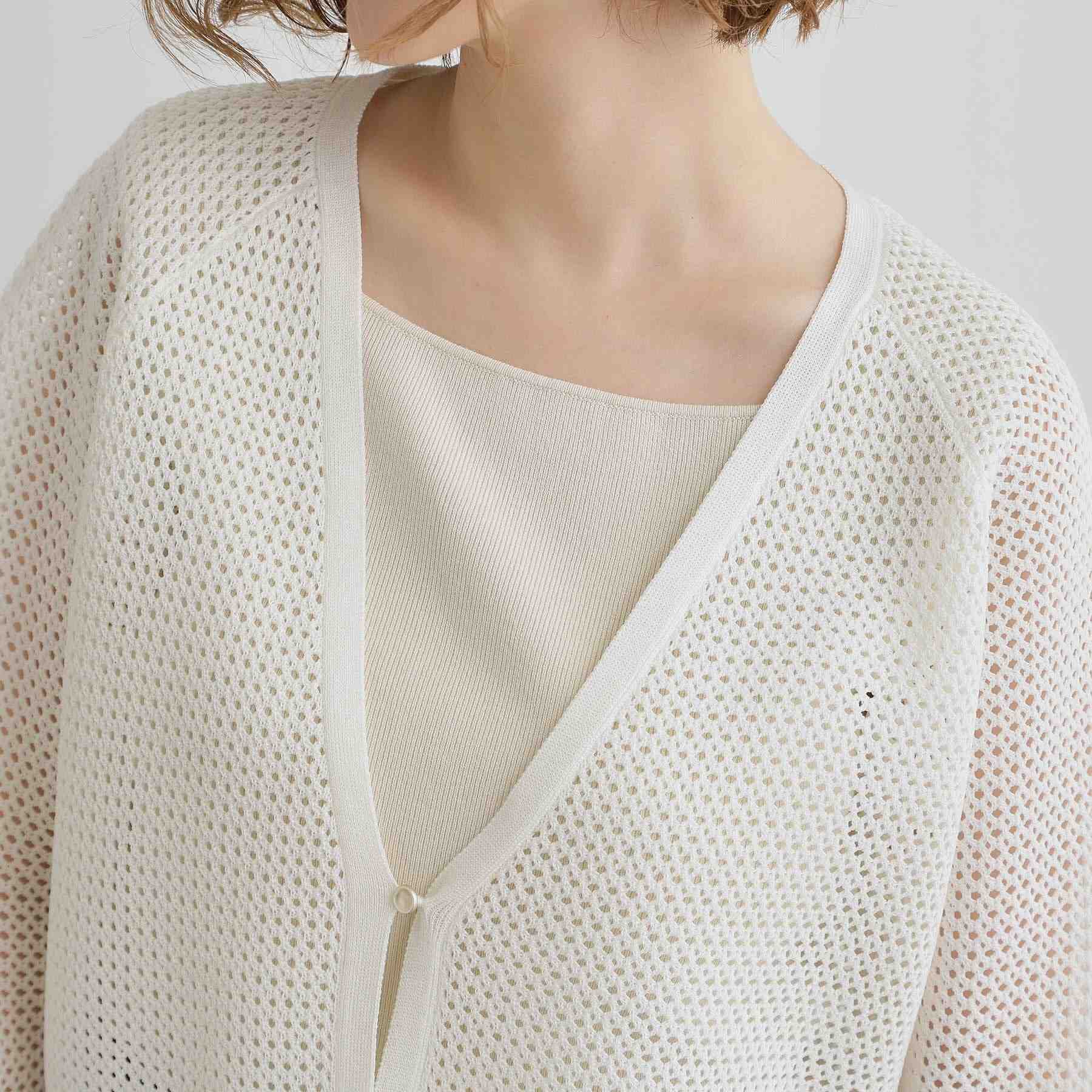 グローブ grove ワイドスリーブメッシュカーディガン （オフホワイト(003)） オフホワイト(003)