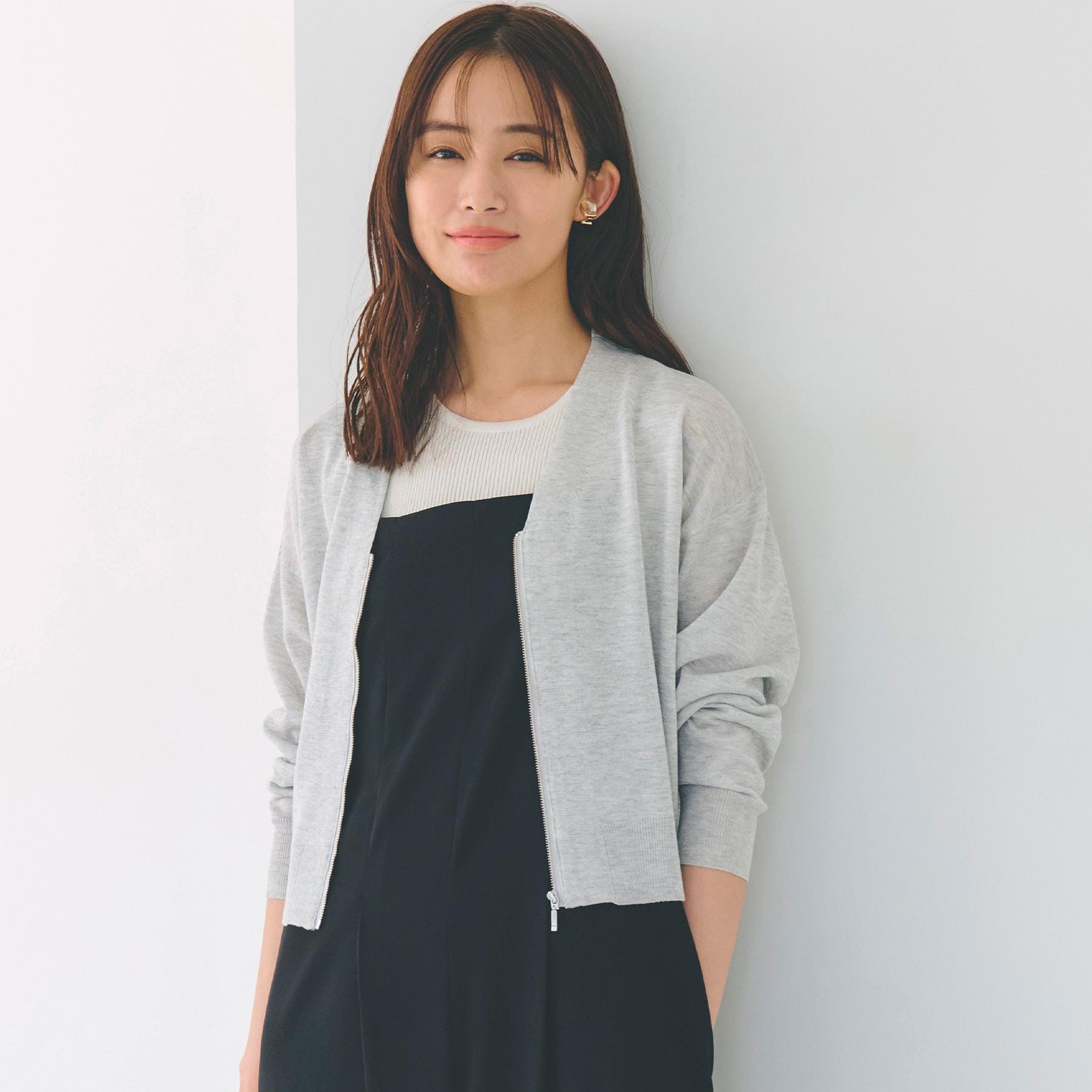 グローブ grove シアーニットジップカーディガン （グレー(012)） グレー(012)