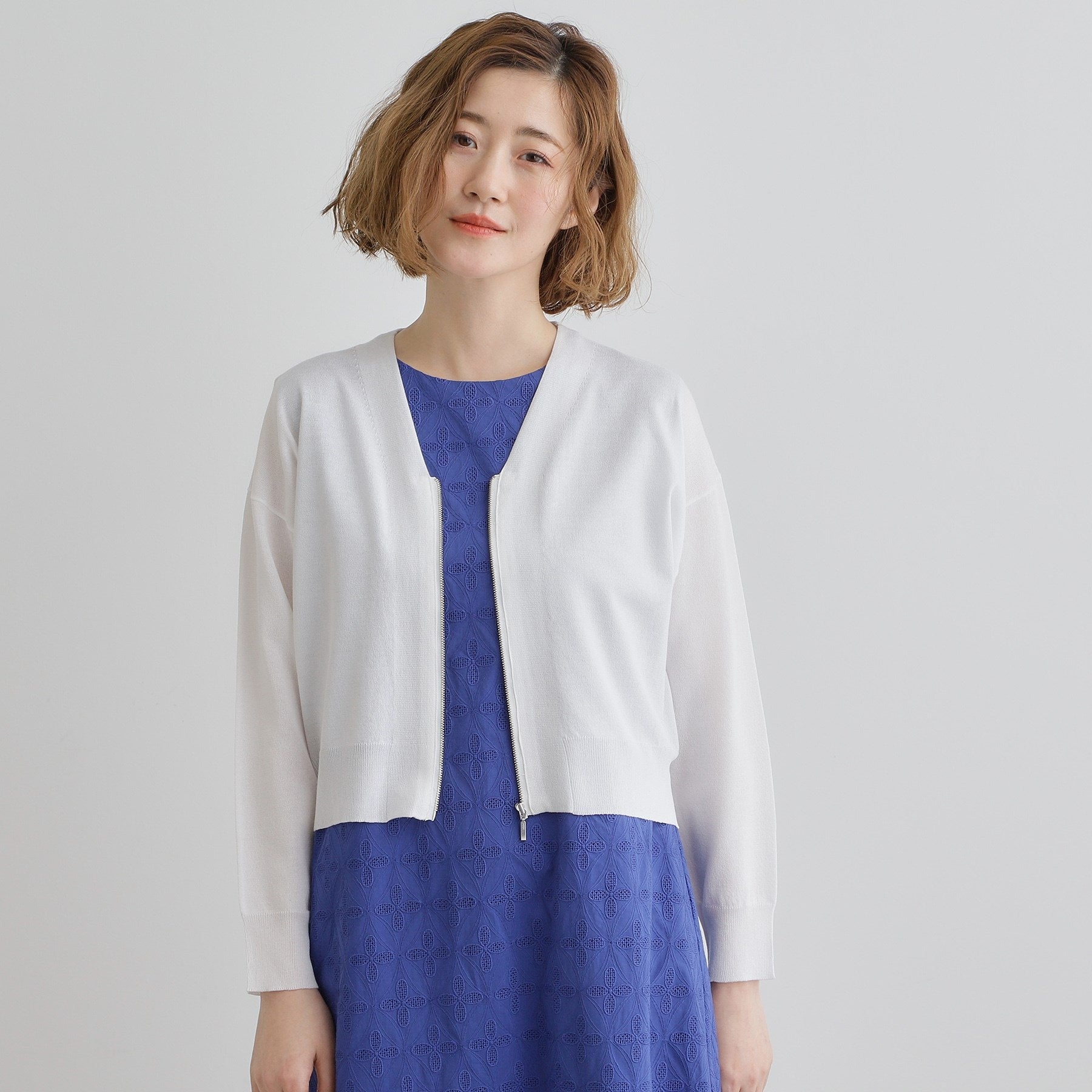 グローブ grove シアーニットジップカーディガン （グレー(012)） グレー(012)