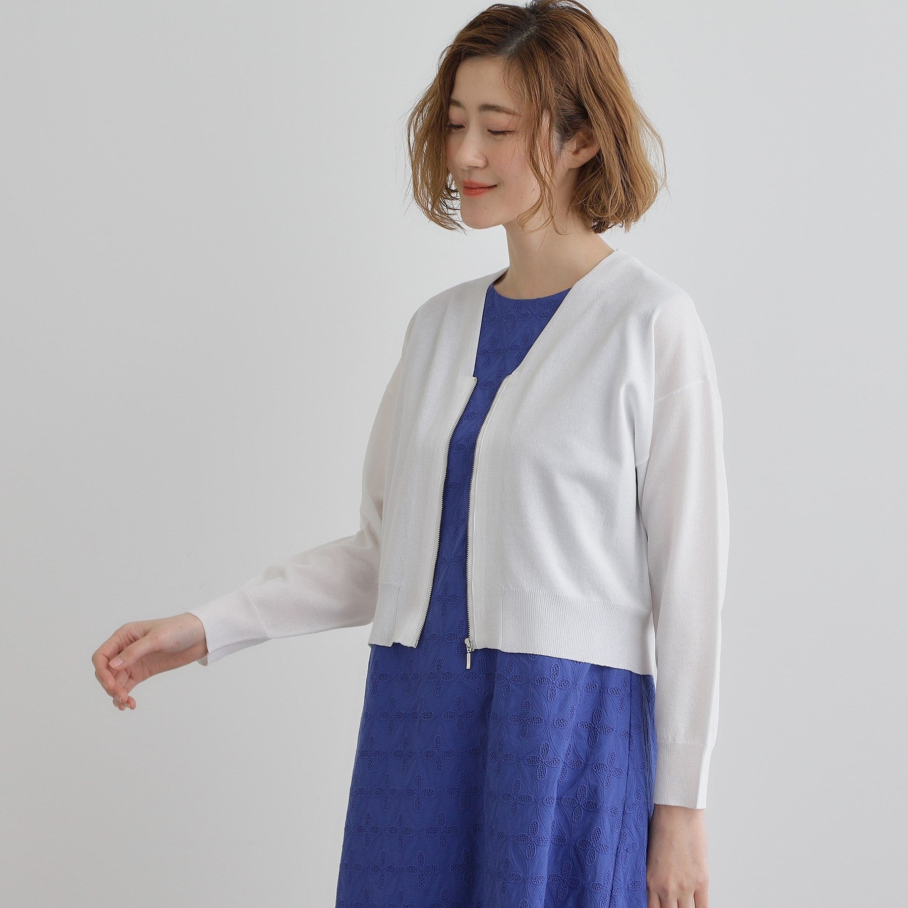 グローブ grove シアーニットジップカーディガン （グレー(012)） グレー(012)