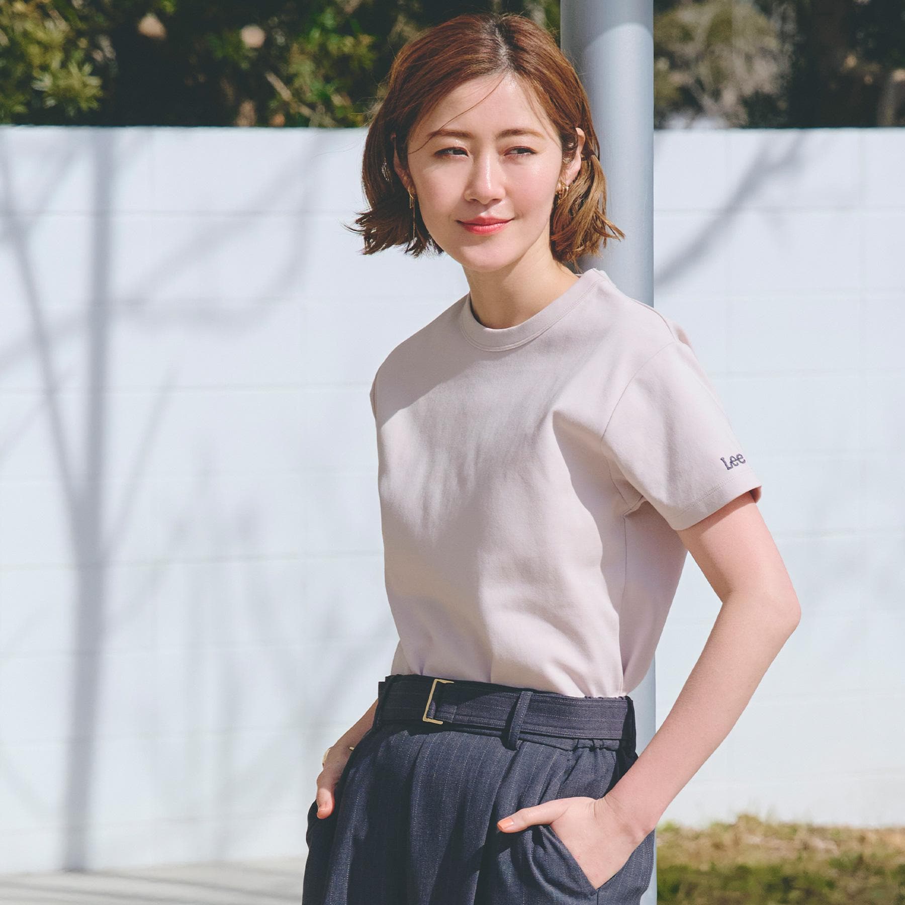 グローブ grove 【Lee×grove別注】COMPACT FIT TEE （ライトピンク(070)） ライトピンク(070)