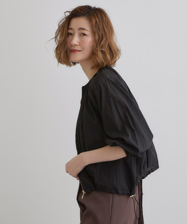 グローブ grove 【洗える】シアーナイロンギャザーブルゾン （ライトグリーン(020)） ライトグリーン(020)